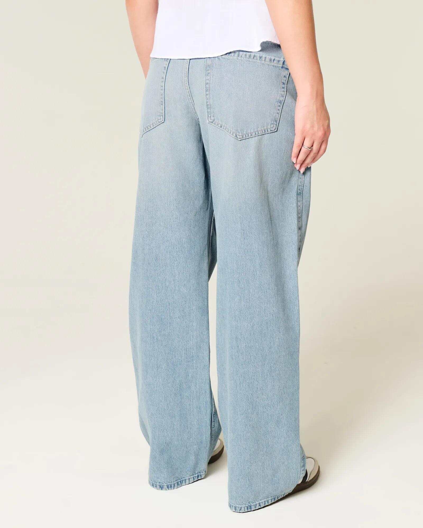 Low-Rise Dark Wash Baggy Jeans