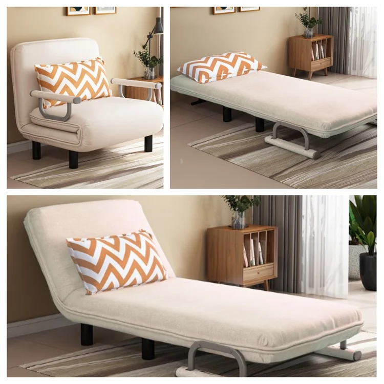 Folding sofa bed leisure recliner fabric breathable lazy sofa