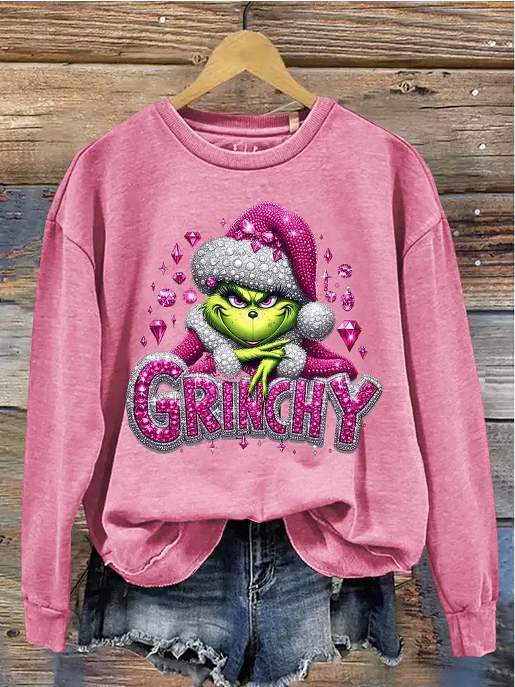 Women's Christmas  Funny Pattern Neck Sweatshirt