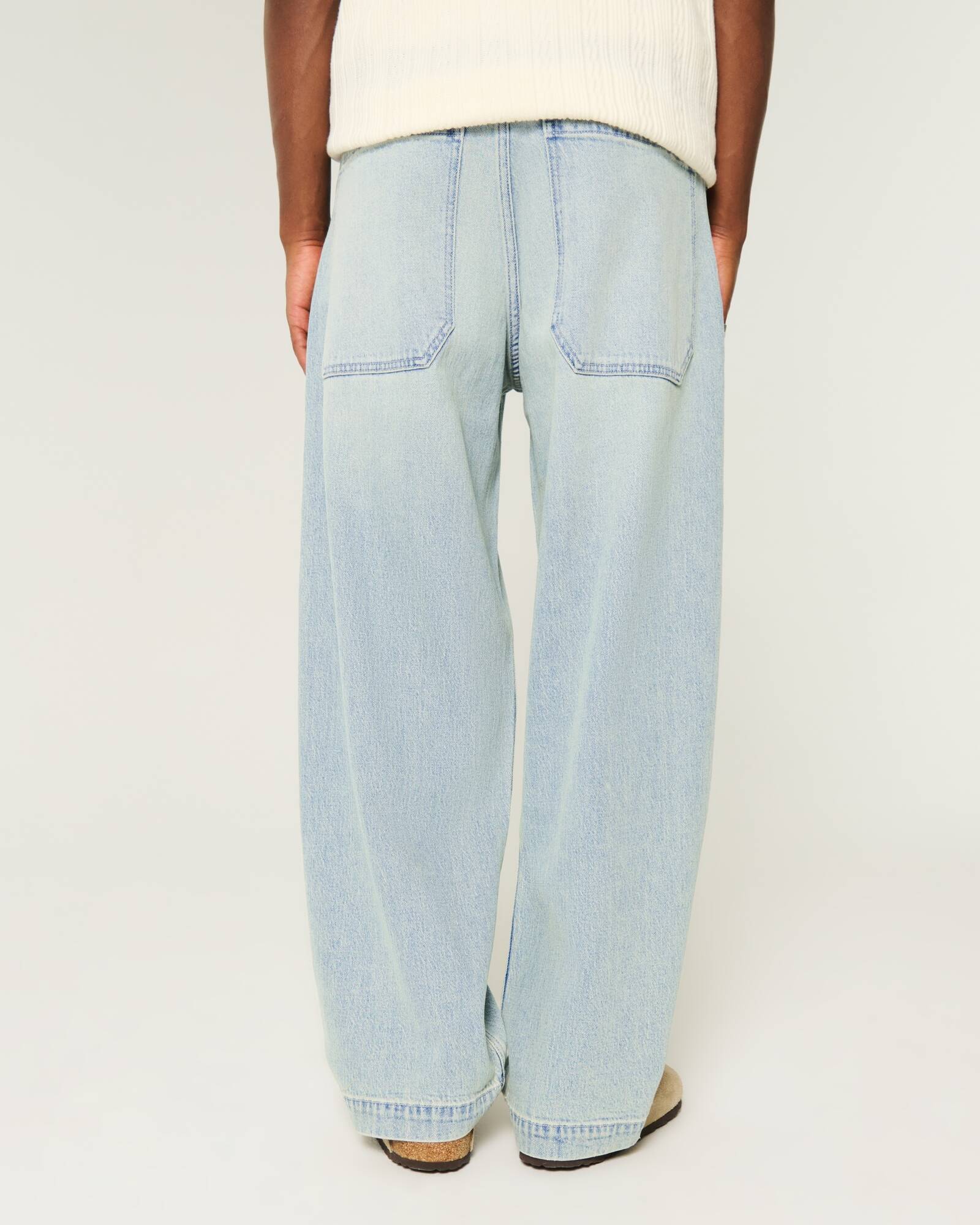 Medium Wash Skater Baggy Jeans