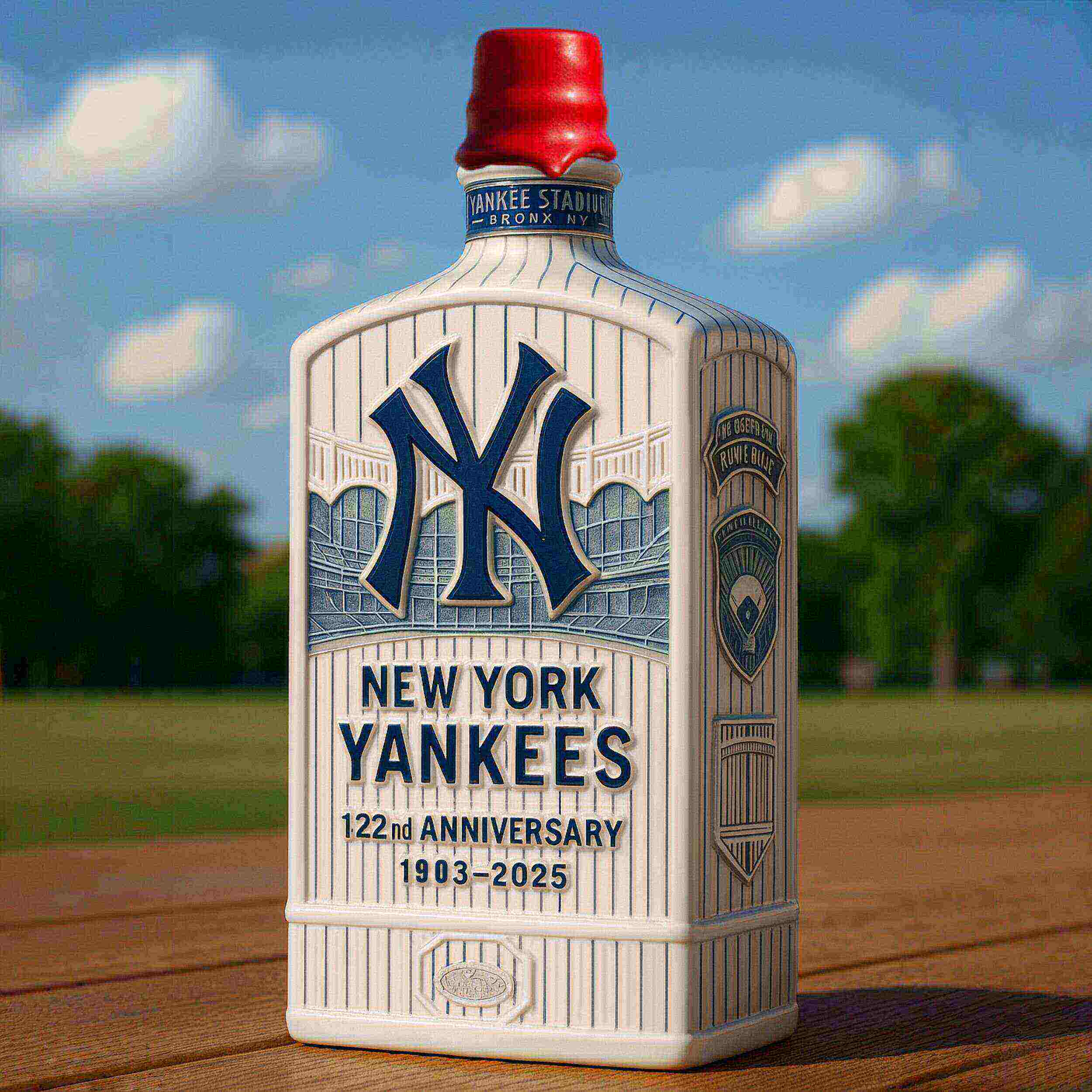New York Yankees 122nd Anniversary Whiskey Bottle
