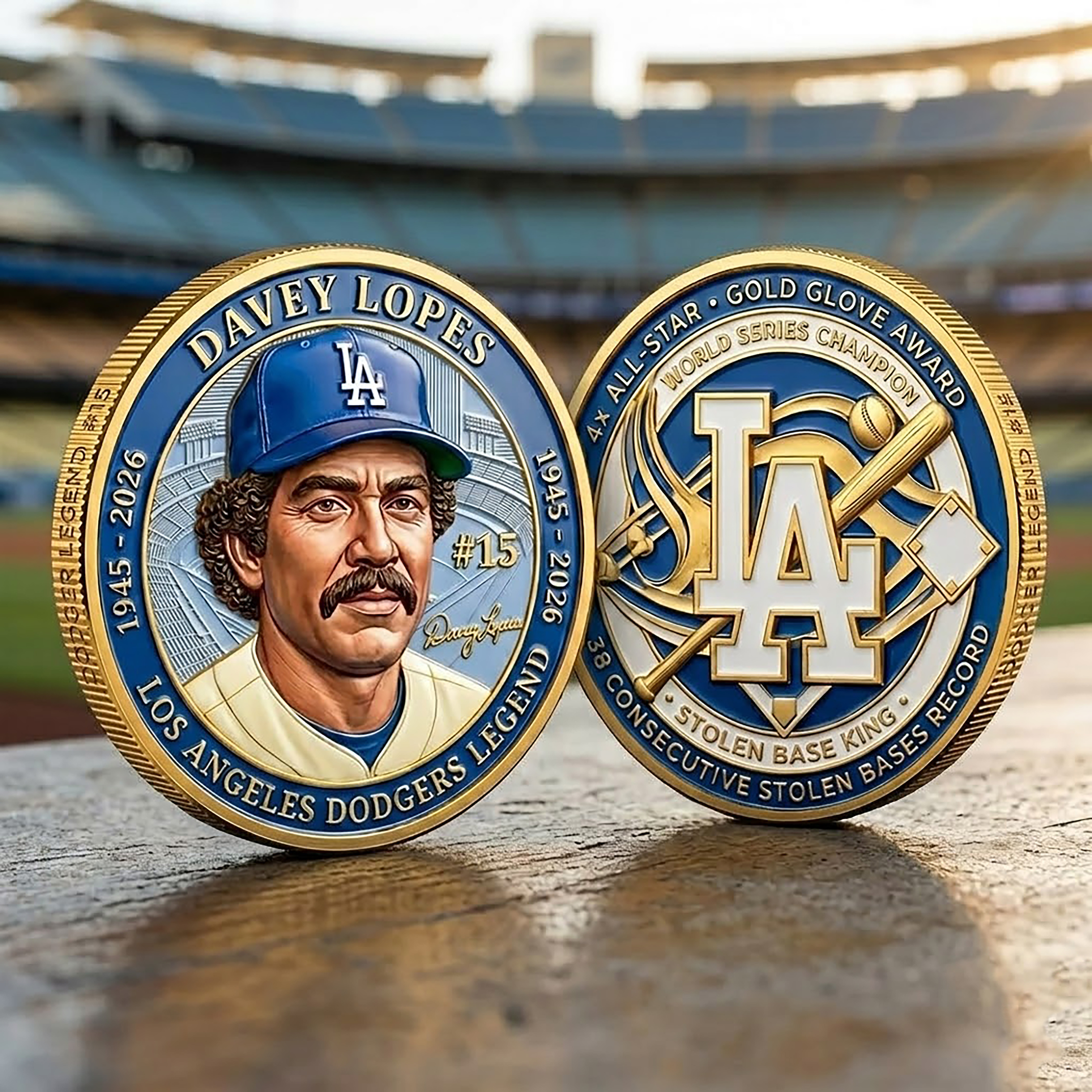 Davey Lopes Los Angeles Dodgers In Memoriam Commemorative Coin