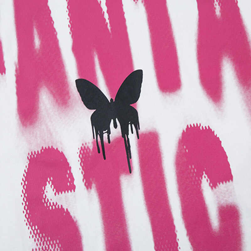 Butterfly And Letters T-shirt Loose Summer Men