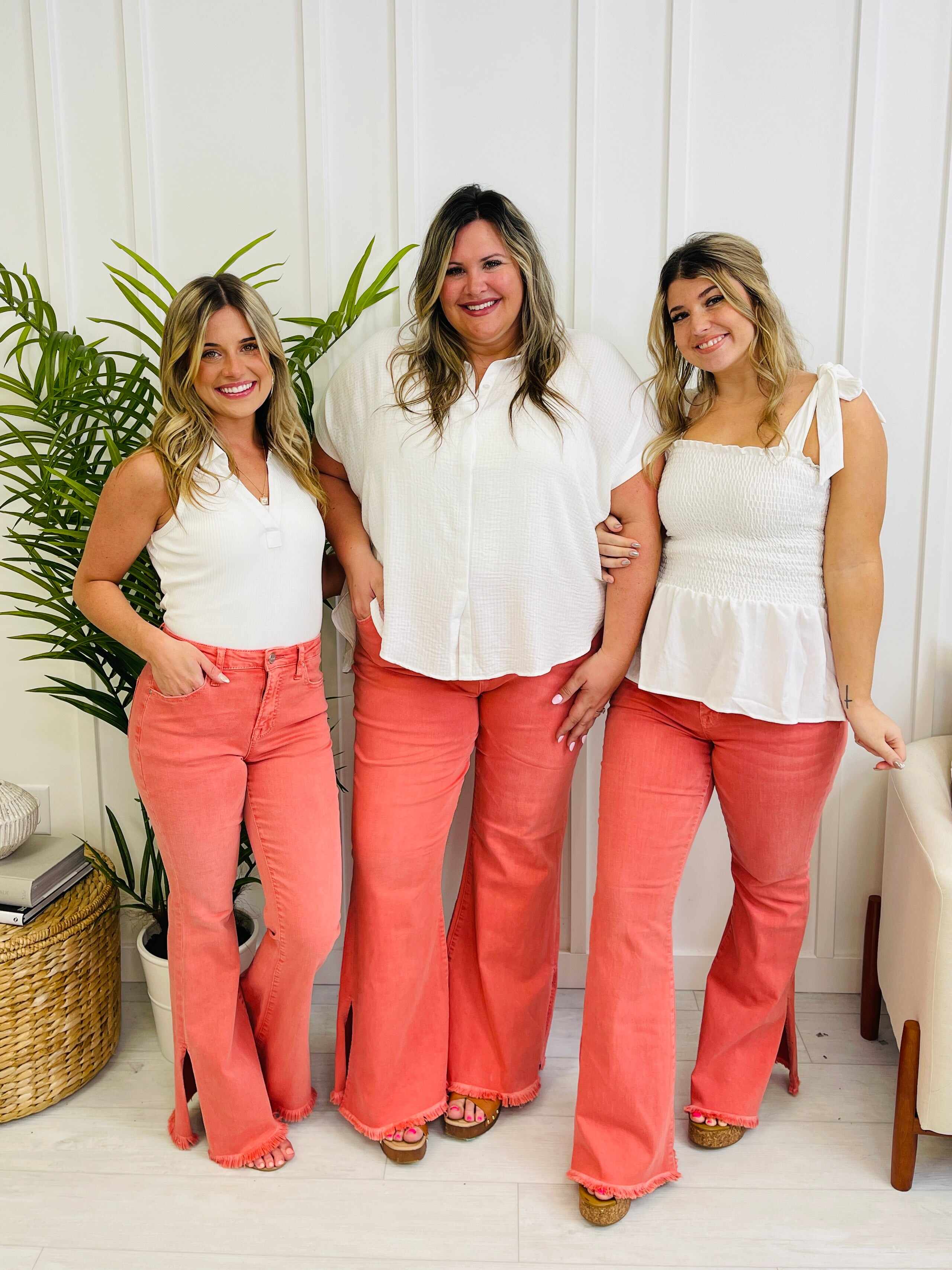 Risen REG/CURVY You're a Peach Flare Jeans