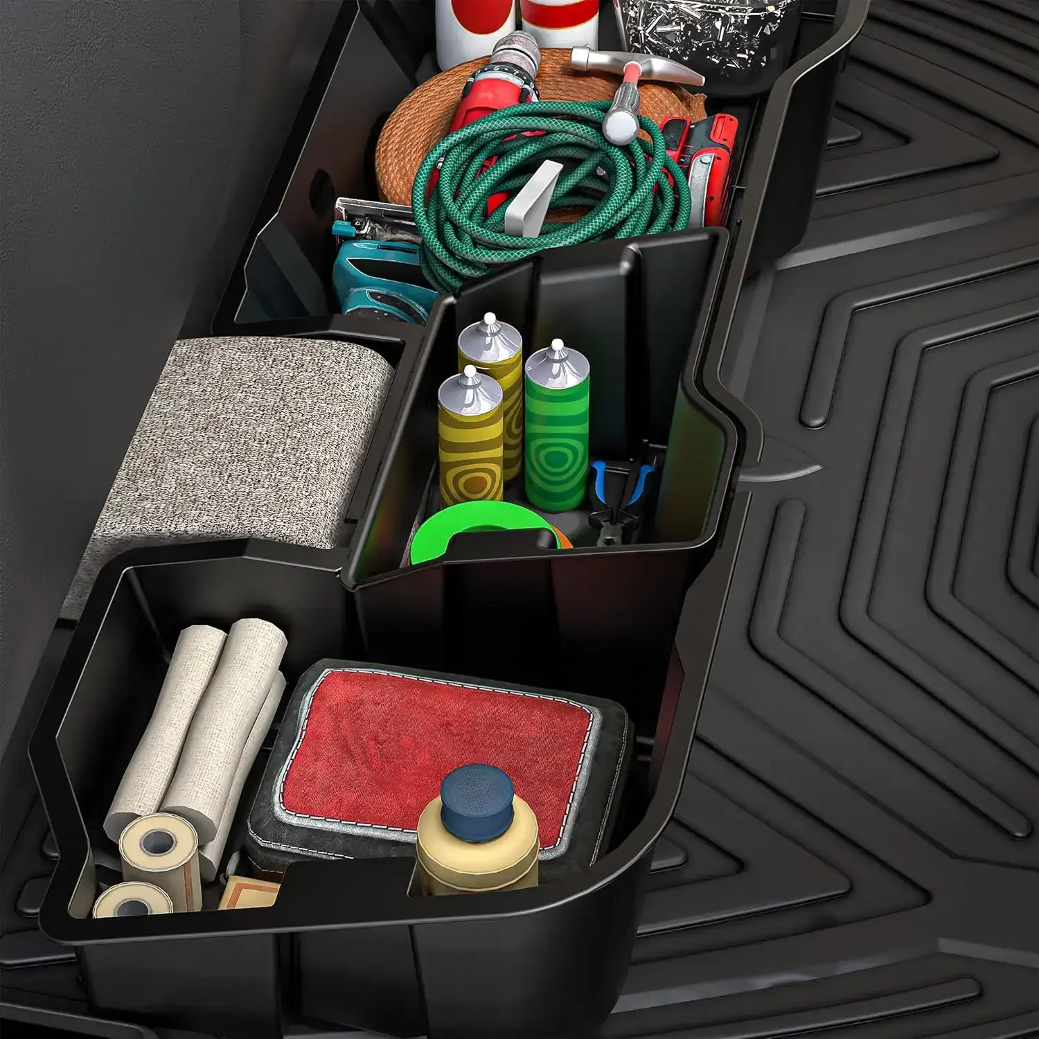 2-in-1 Underseat Storage Box for 2019-2026 Chevy Silverado & GMC Sierra