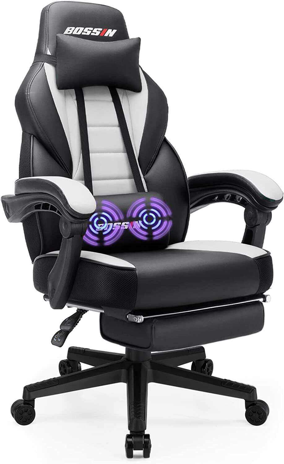 LEMBERI Video Game Chairs with footrest,Gamer Chair for Adults,Big and Tall Gaming Chair 400lb Capacity,Gaming Chairs for Teens,Racing Style Gaming Computer Chair with Headrest and Lumbar Support
