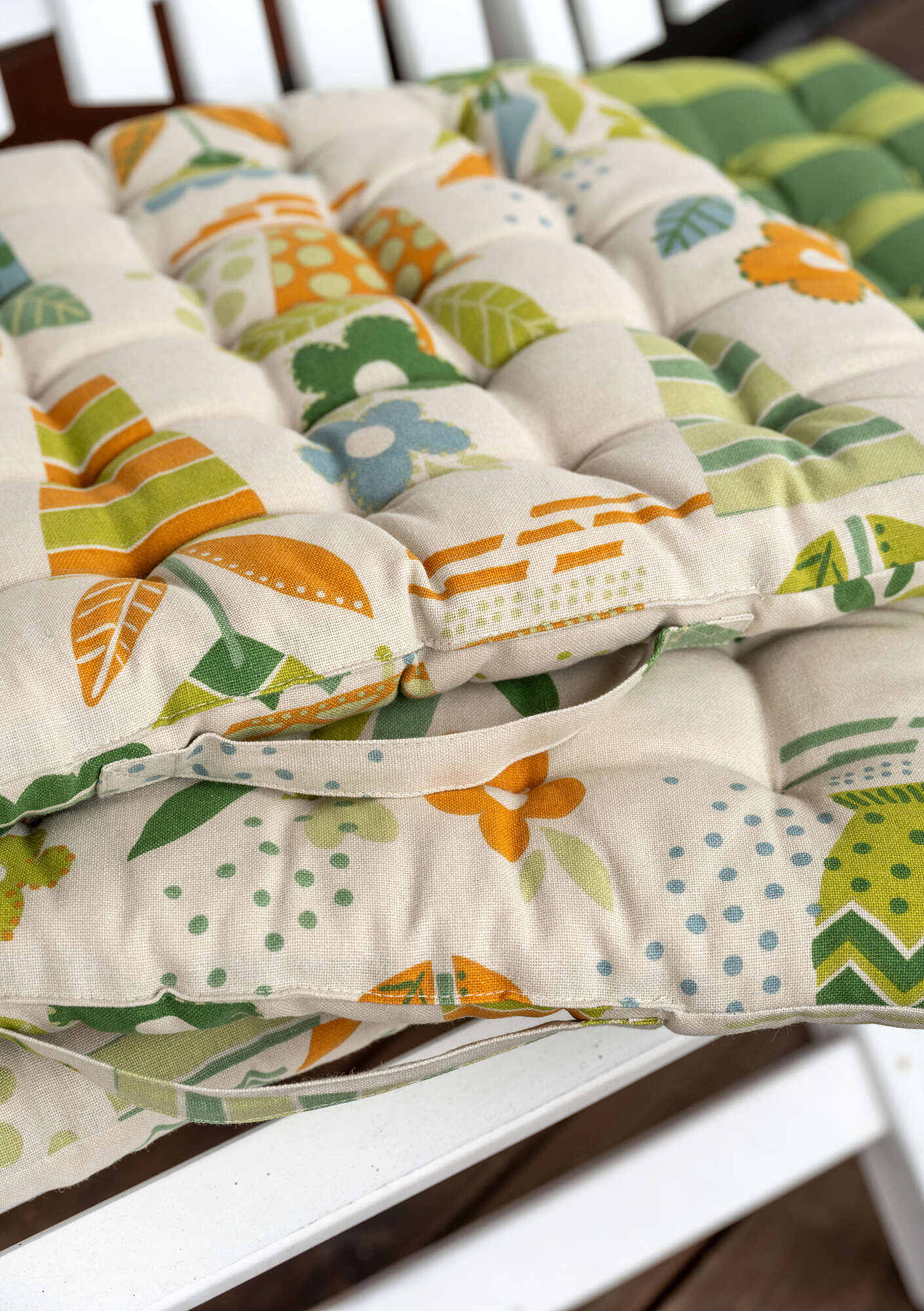 “Flower pots” organic cotton seat pad