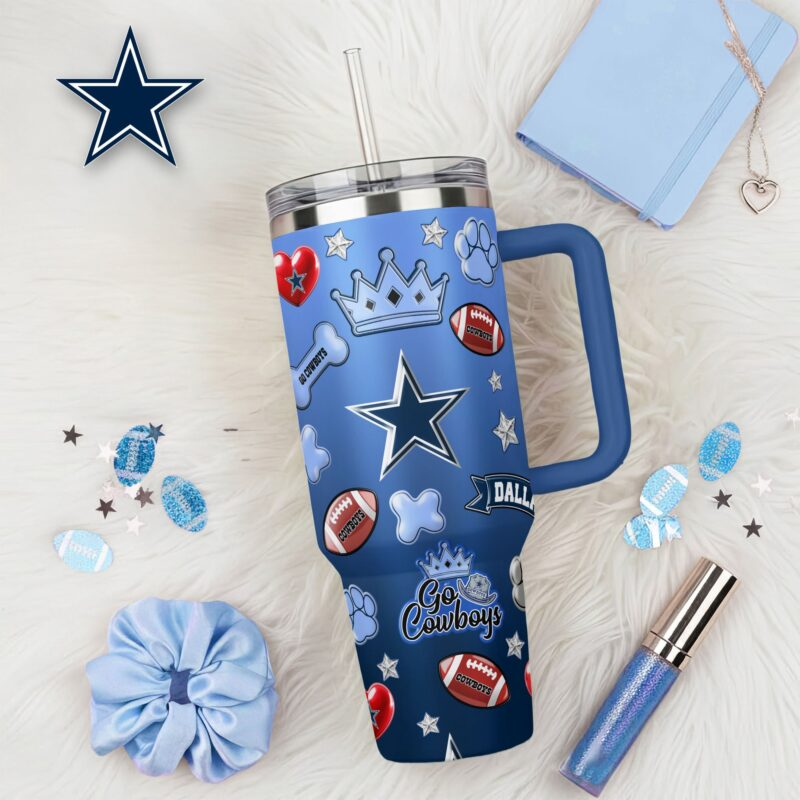 Dallas Cowboys | Premium NFL Icon Style 40oz Tumbler With Handle