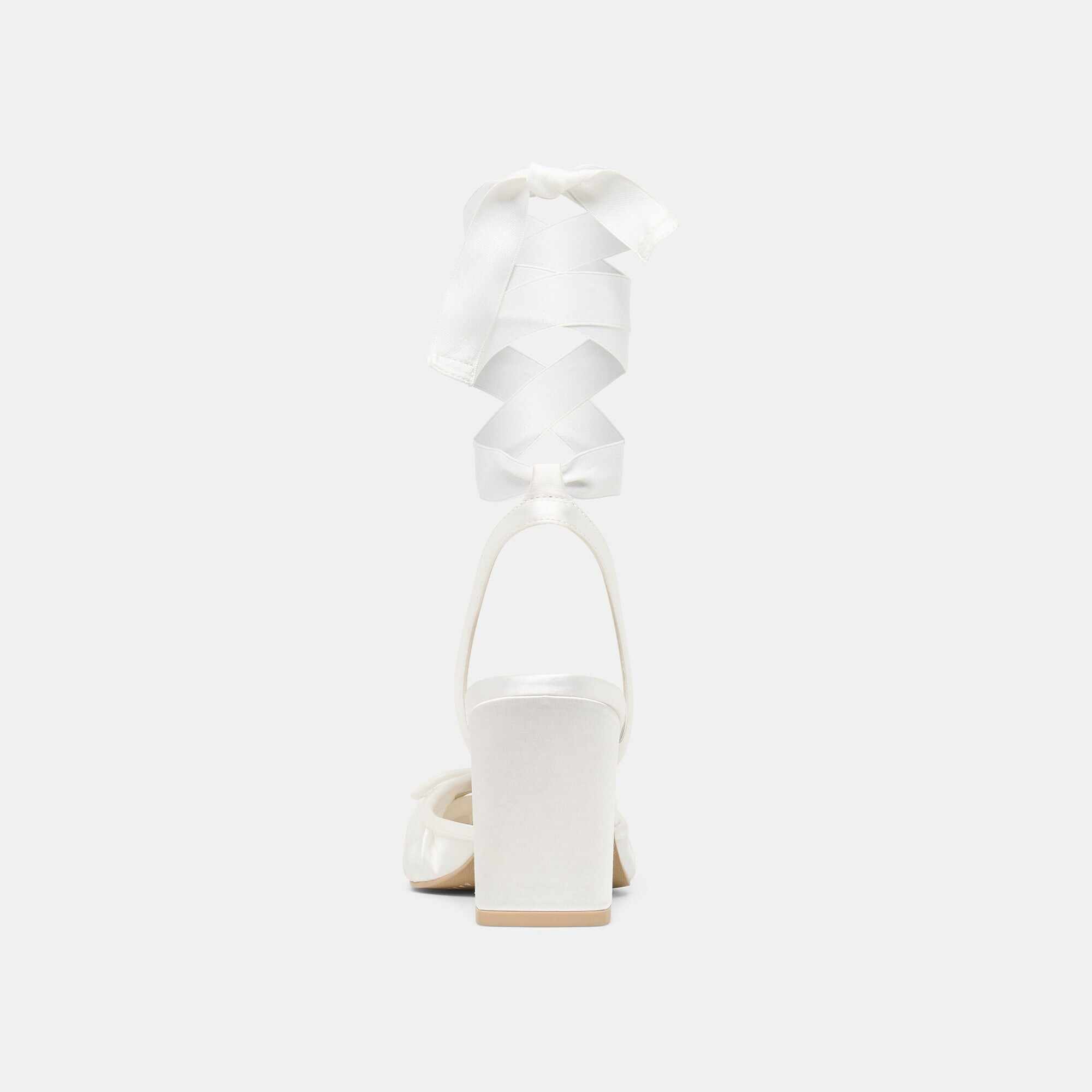 TISHA HEELS TRUE WHITE SATIN