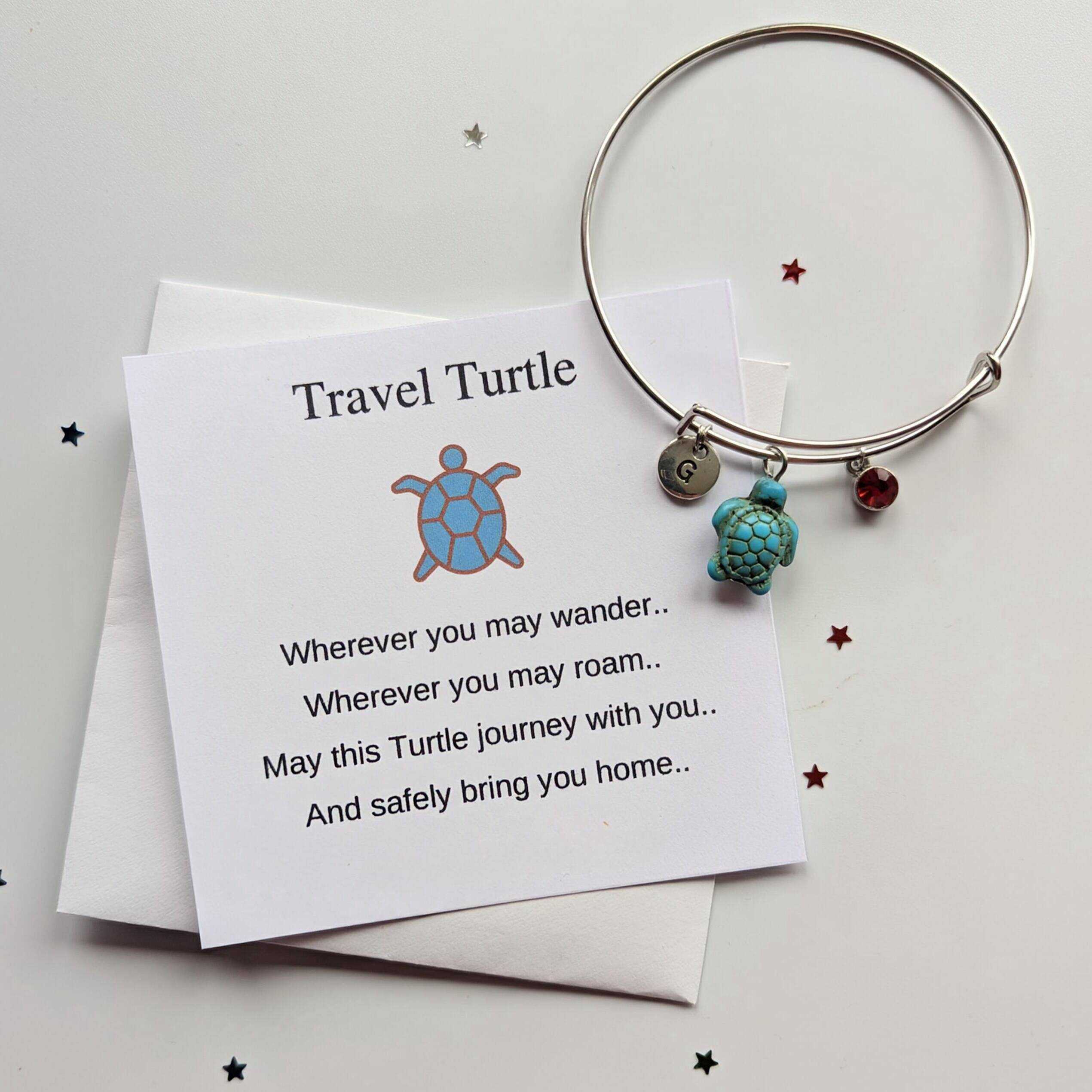 Adjustable travel turtle bracelet | Gift for a friend