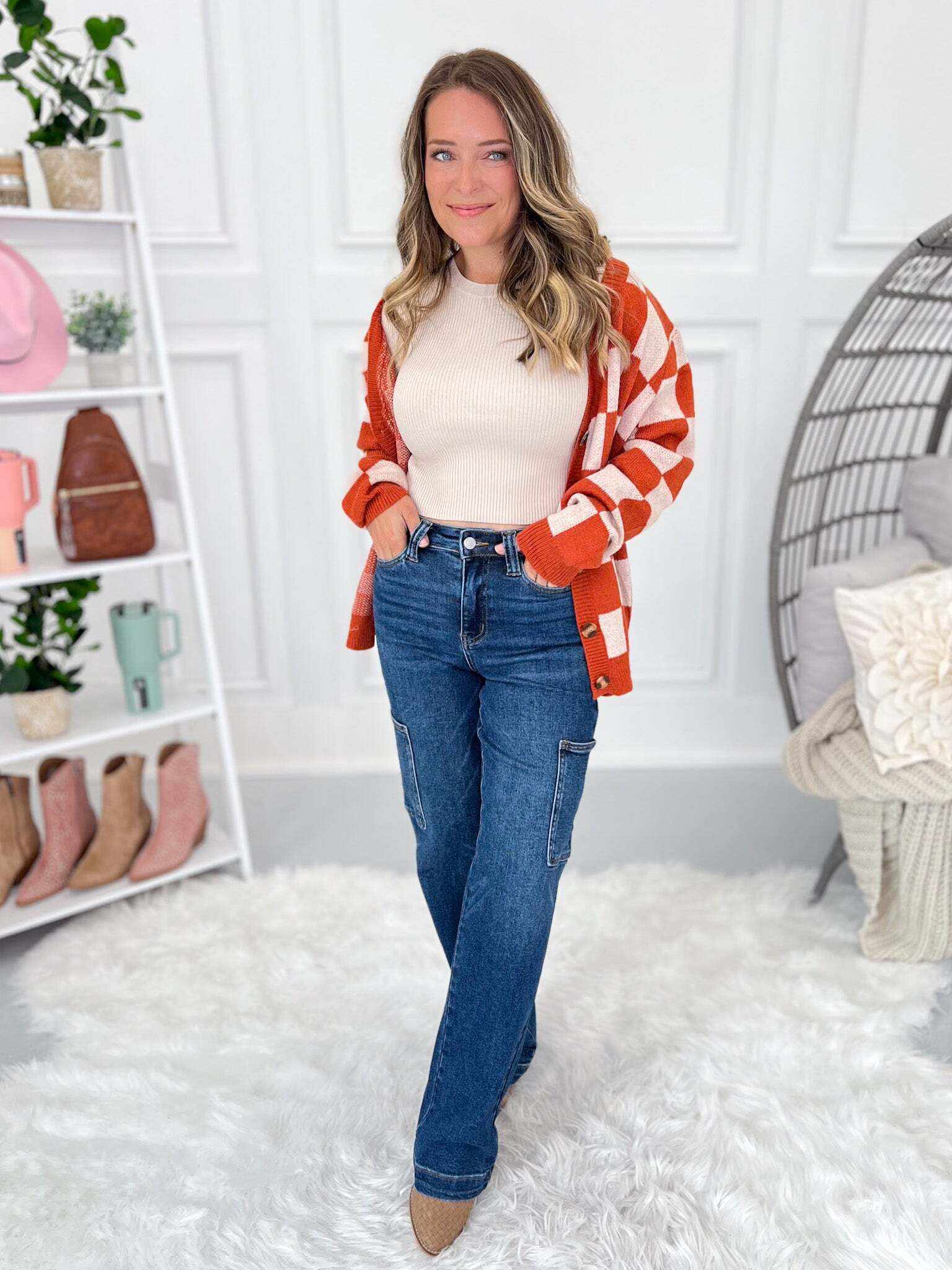 Carry On - Christmas Cargo Wide Leg Jeans- Final Sale