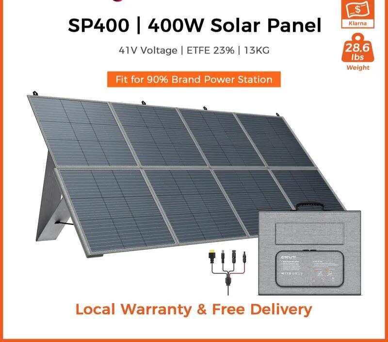 [Camping Essentials 2026/Camping Gear] CTOLITY SP400 400W Foldable Solar Panel 41V 10A for Outdoor Camping RV Power Station with 8F Bracket & 22% High Efficiency Charge power station fast Free Energy