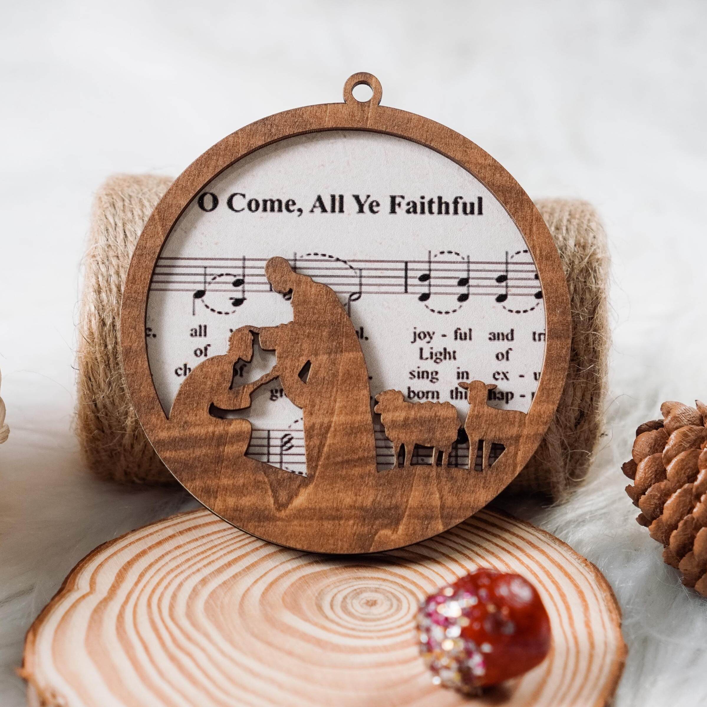 Music Sheet Nativity Ornament