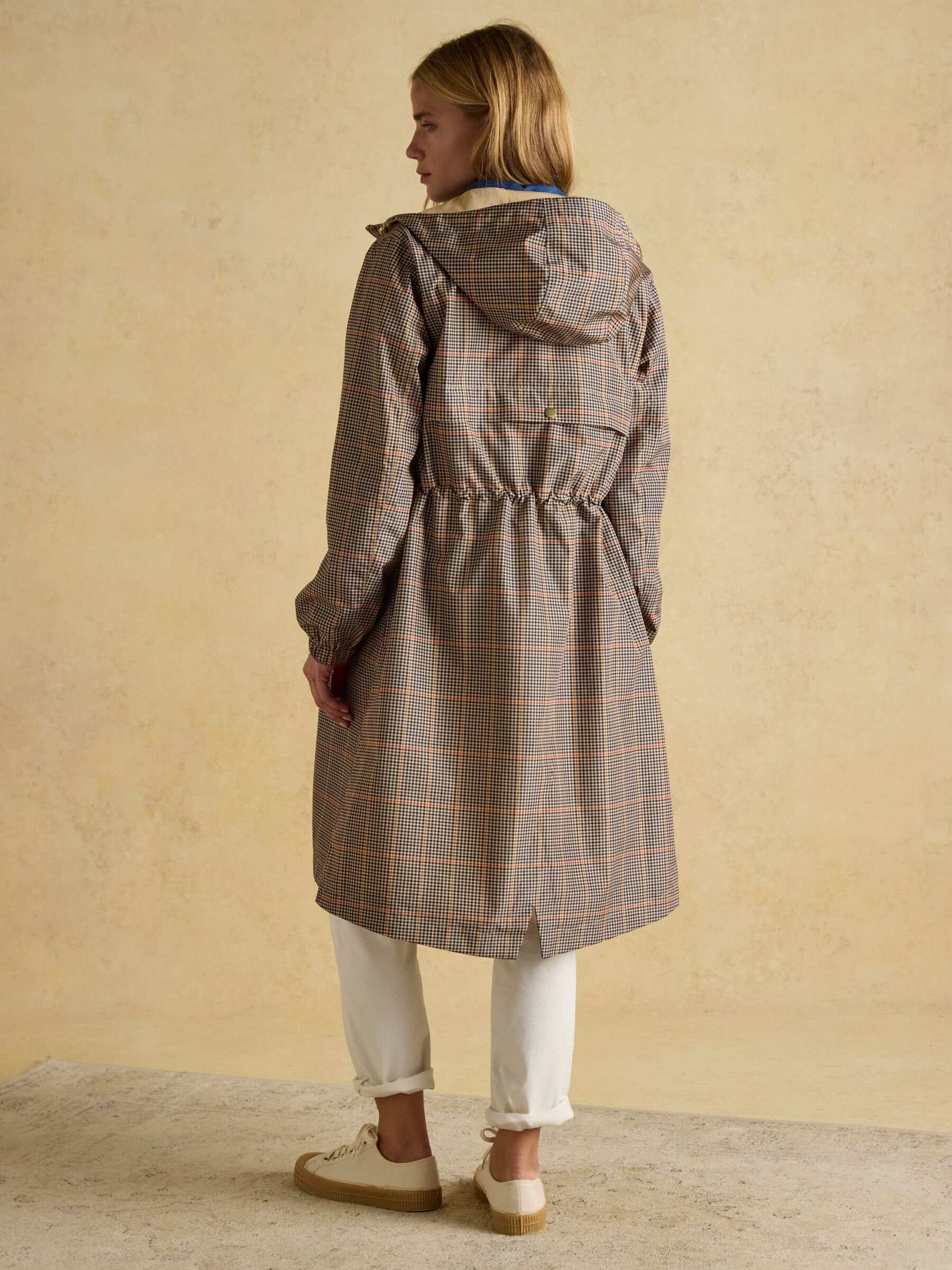 Holkham Brown Check Waterproof Packable Raincoat With Hood