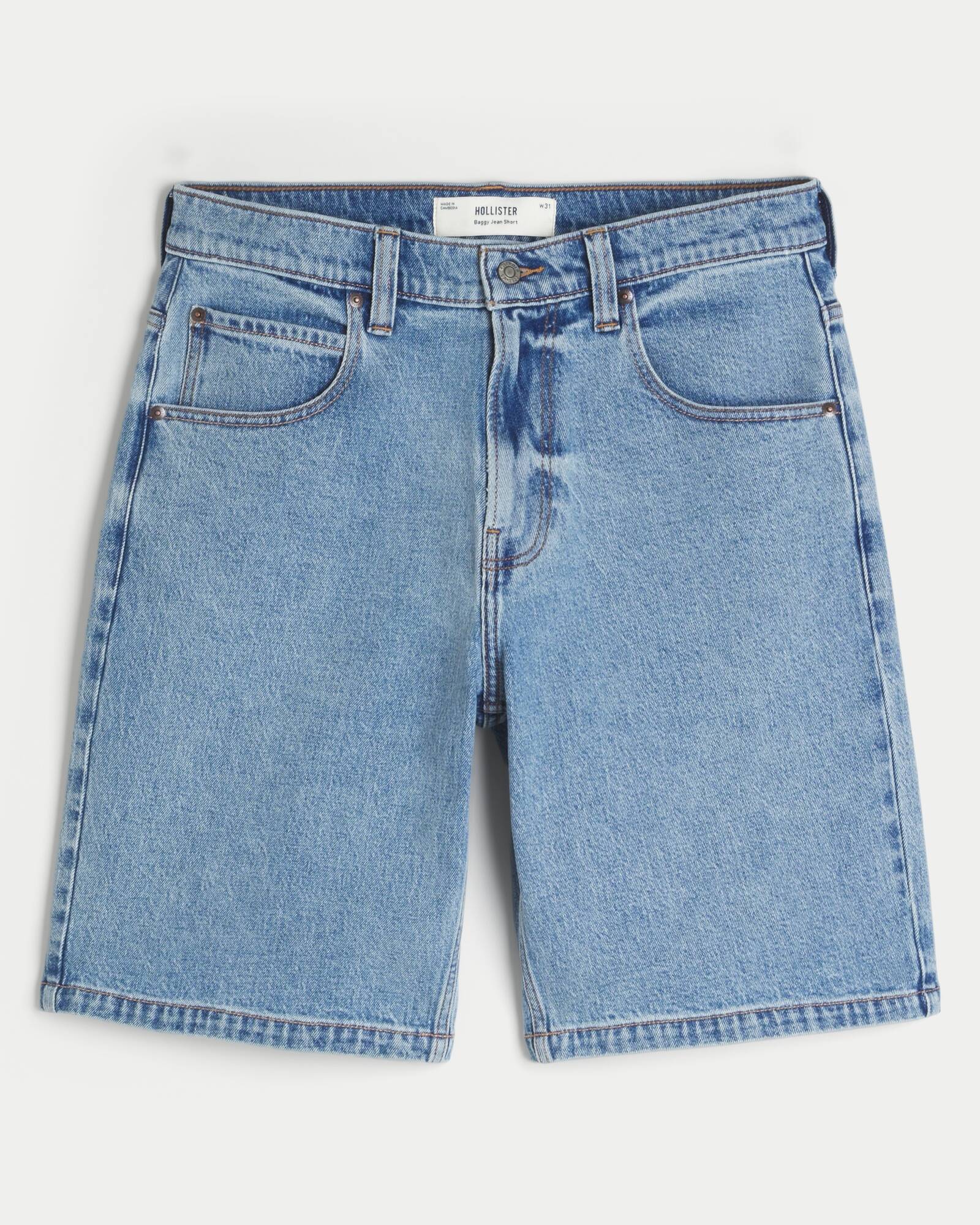 Washed Black Baggy Denim Shorts