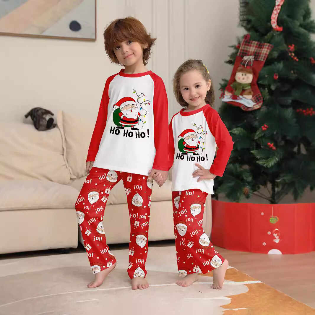 Family Parent-Child Christmas Santa Claus Letters Cartoon Pajamas Set