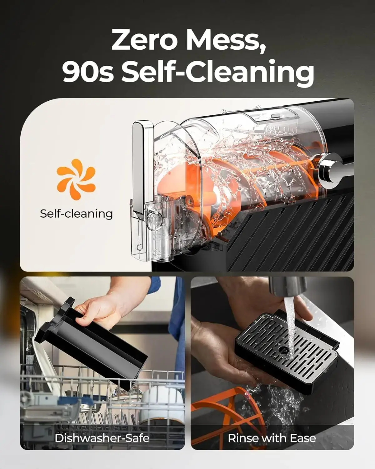 Slushie Machine with Self-Cleaning, 3 Preset Programs Slushie Maker, Professional Slushy Machine for Home, No Ice Needed Frozen Drink Maker for Margaritas & Milkshakes Smoothie