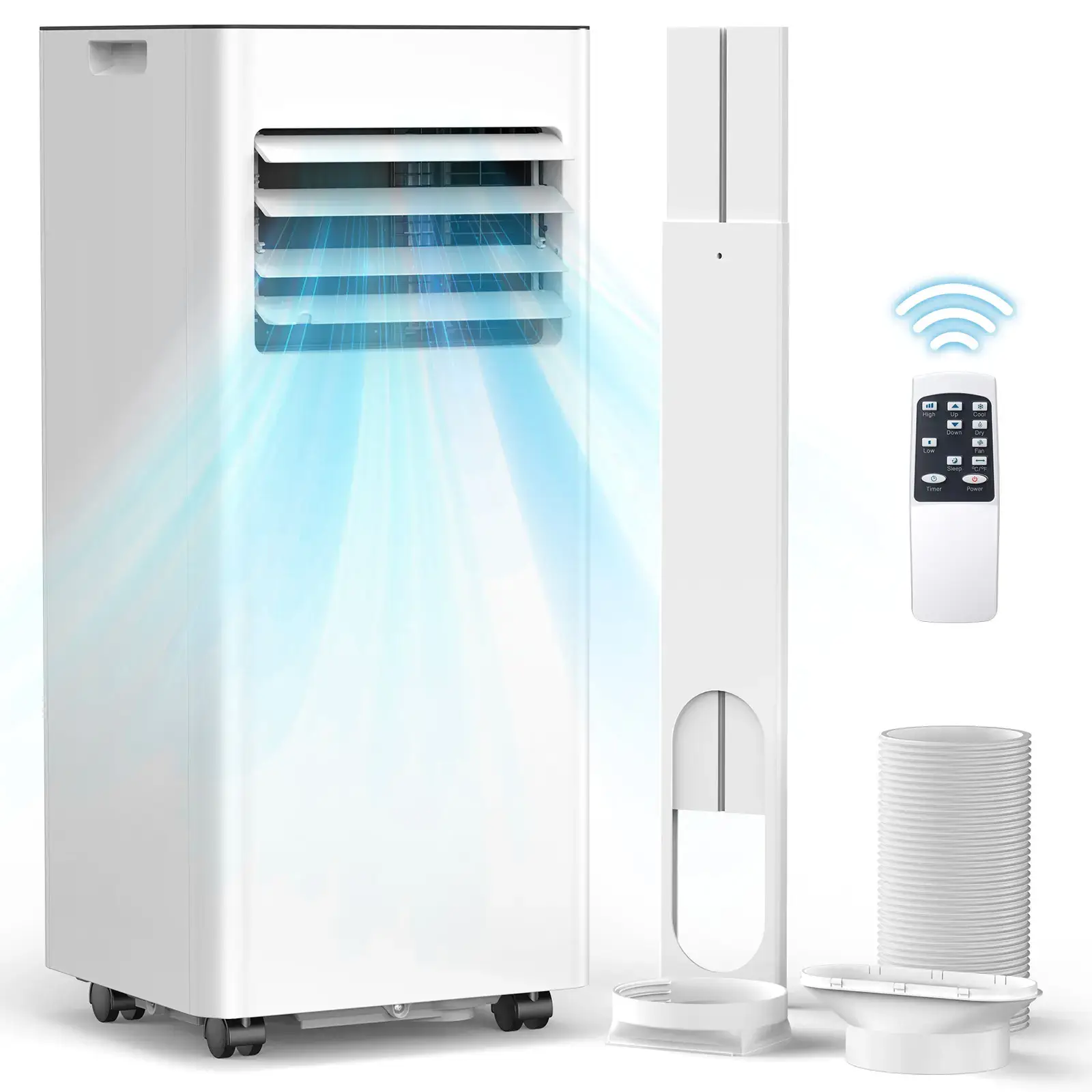 8000/10000 BTU Portable Air Conditioner, 4 Modes Cooling AC Unit with Remote & Timer