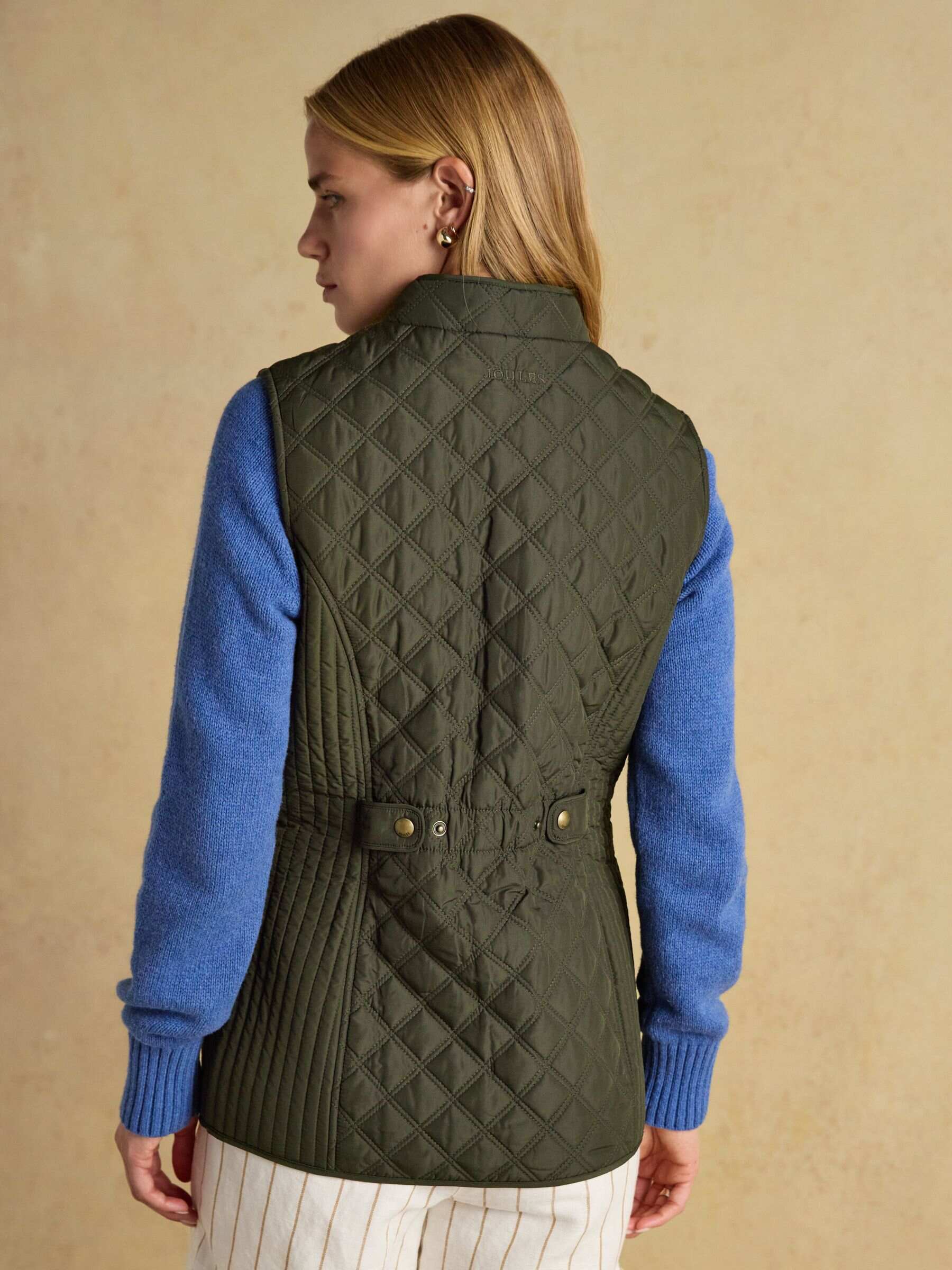 Minx Khaki Green Showerproof Diamond Quilted Gilet
