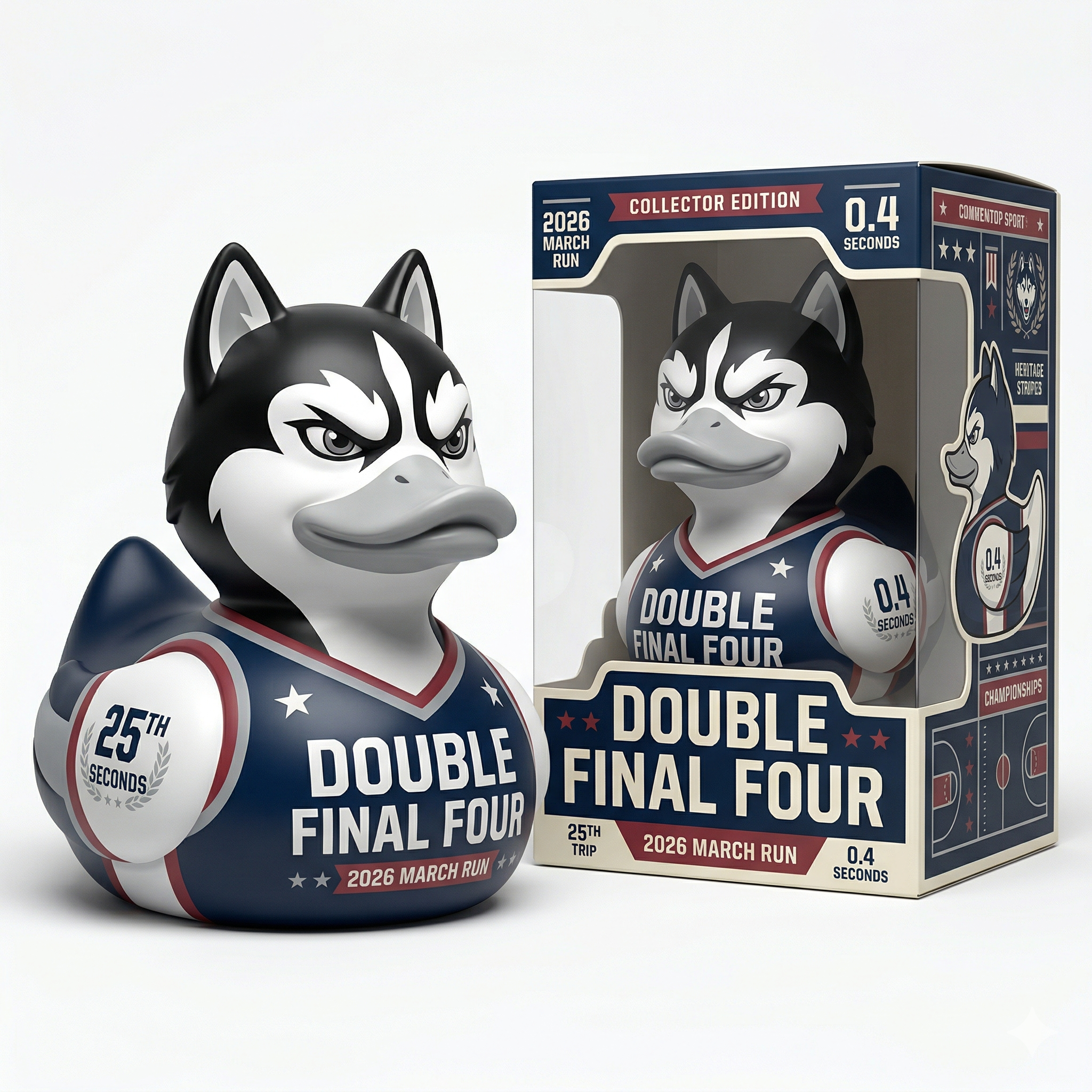 🦆 UConn Huskies 2026 Double Final Four Collectible Rubber Duck