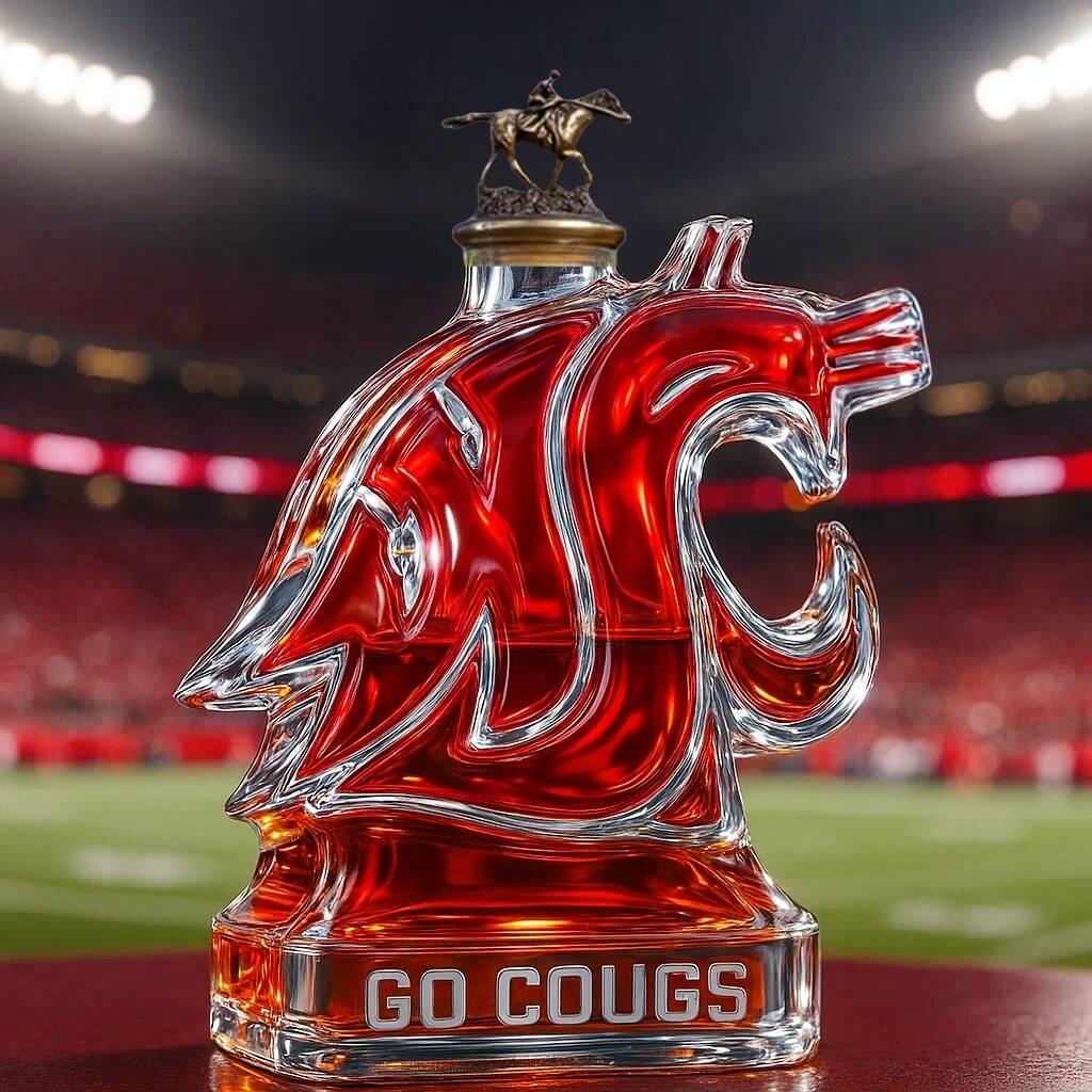 Washington State Cougars Whiskey Bottle