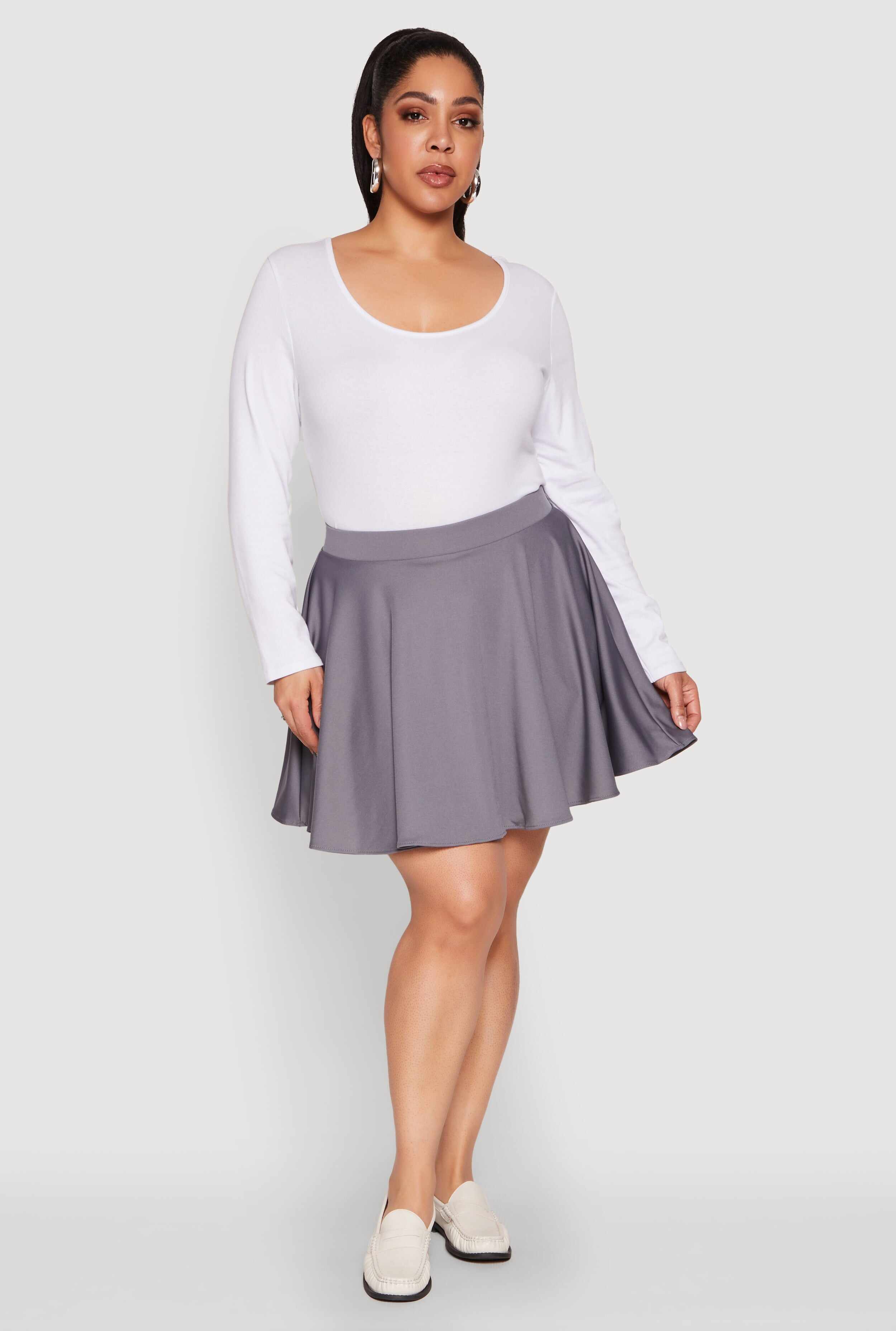 Plus Size High Waisted Circle Skort