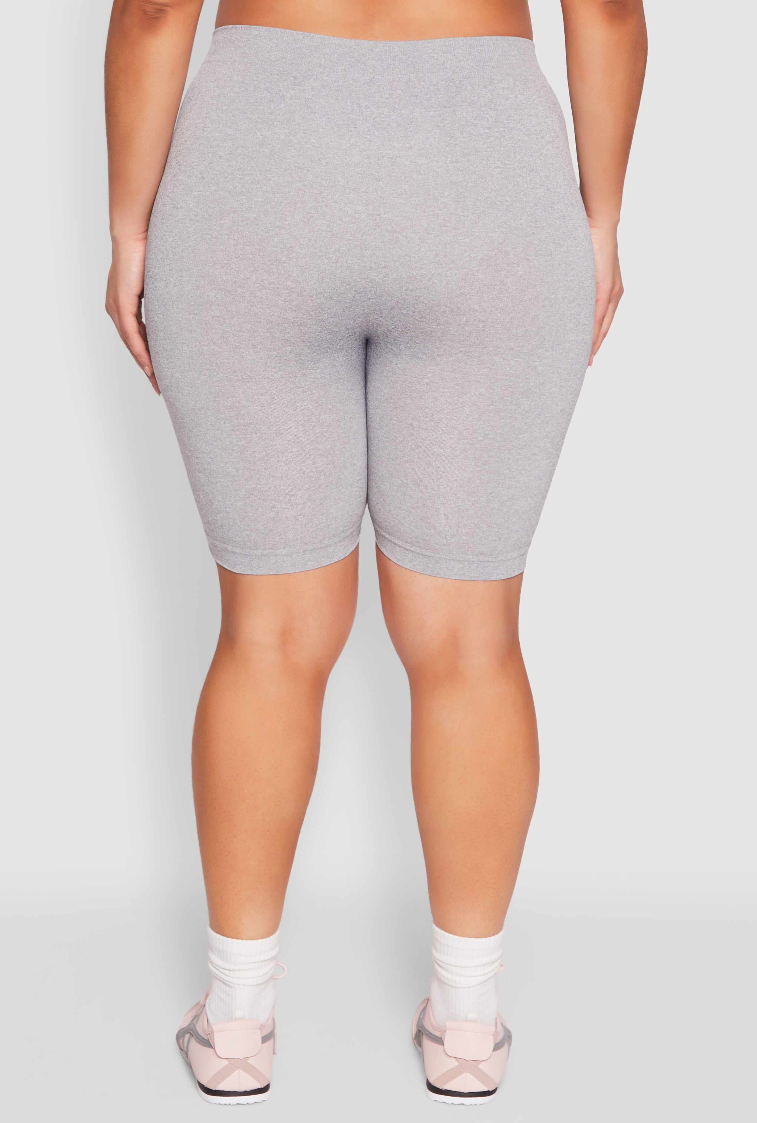 Plus Size High Waisted Seamless Bike Shorts
