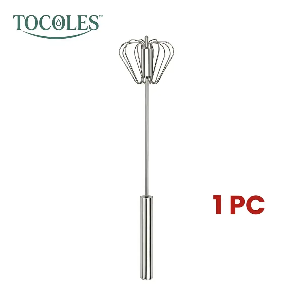 Stainless Steel Hand-Push Rotary Whisk - Versatile Kitchen Tool