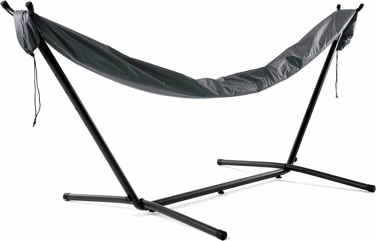 Double Cotton Hammock with Space Saving Steel Stand, Tropical (450 lb Capacity - Premium Carry Bag Included)