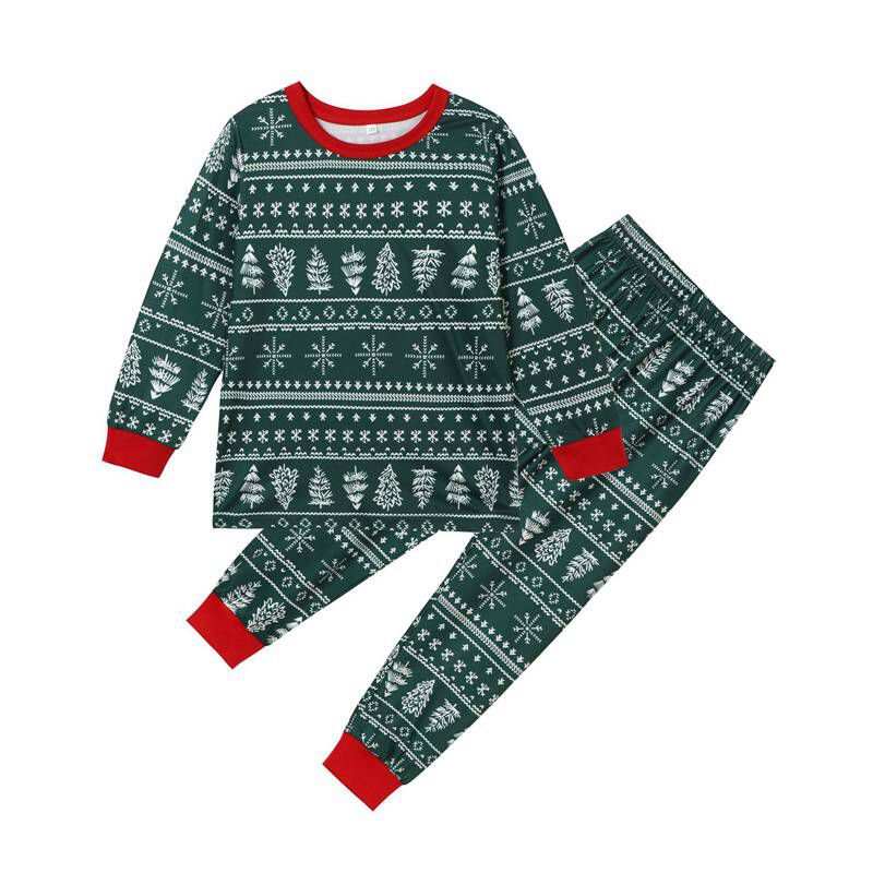 Matching Family Printed Holiday Christmas Pajamas Pjs Set