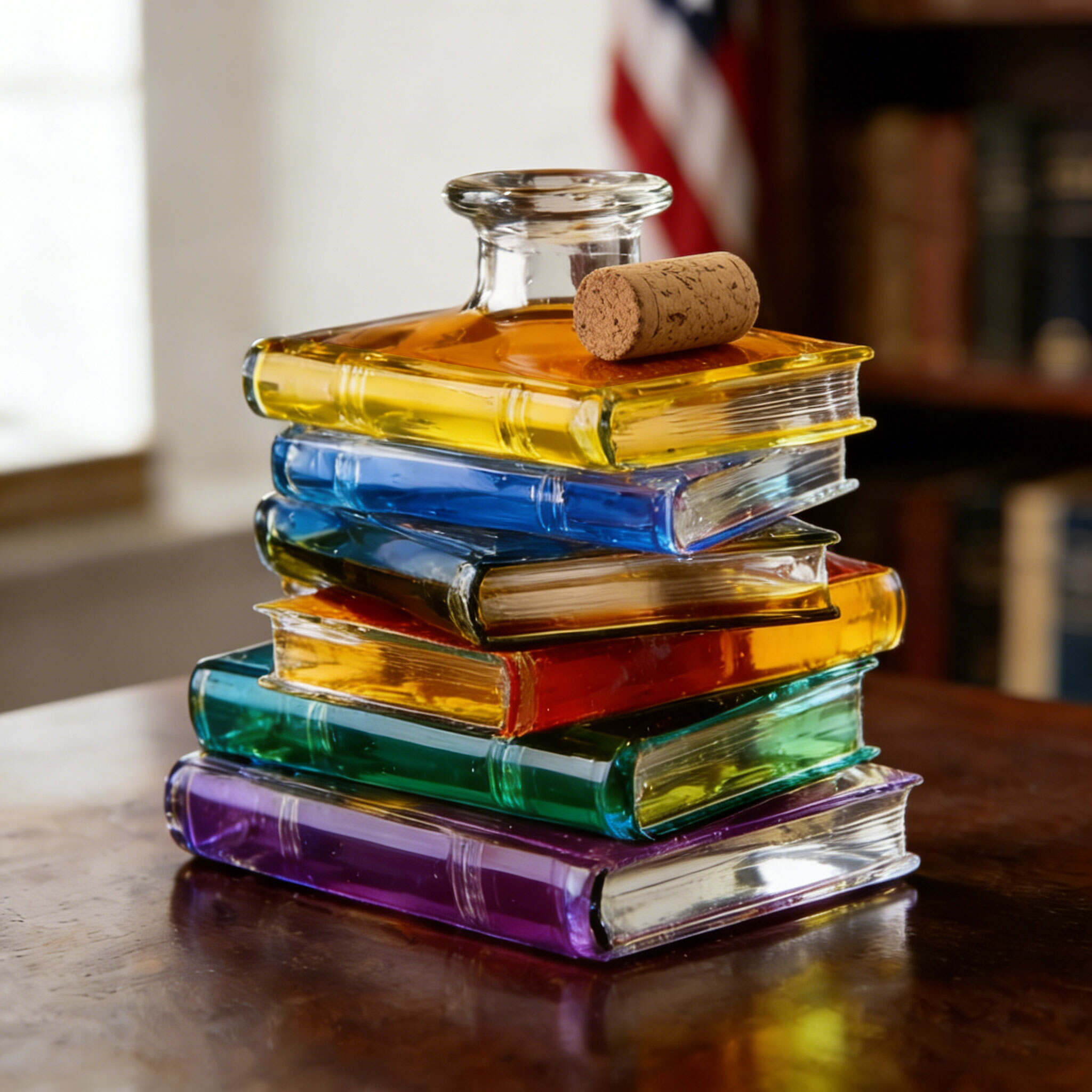 📚Book Stack - Shaped Whiskey Decanter