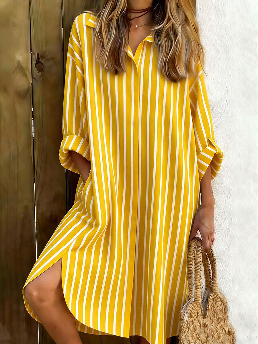 🔥Summer Arrivals🌟Retro Striped Long-sleeved Cotton And Linen Shirt