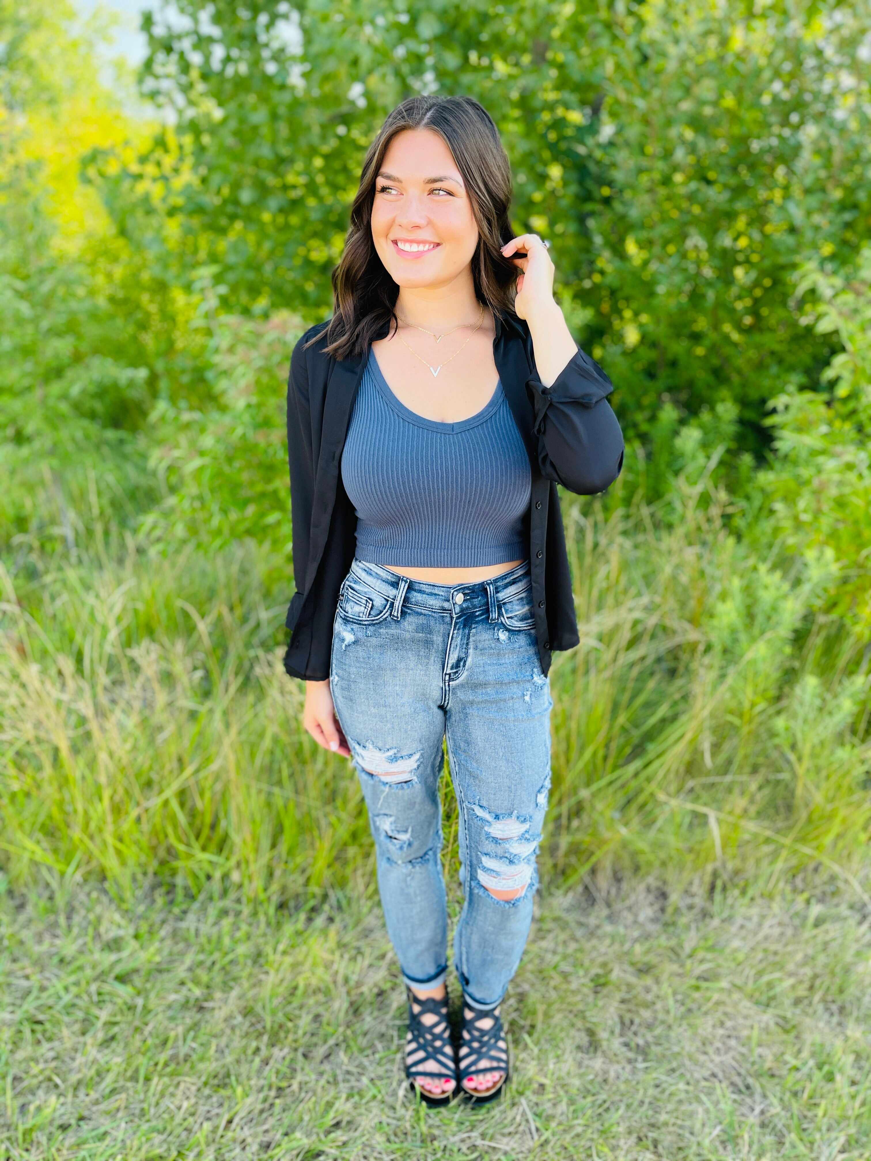 Plus/Reg Grainy Goddess Boyfriend Jeans