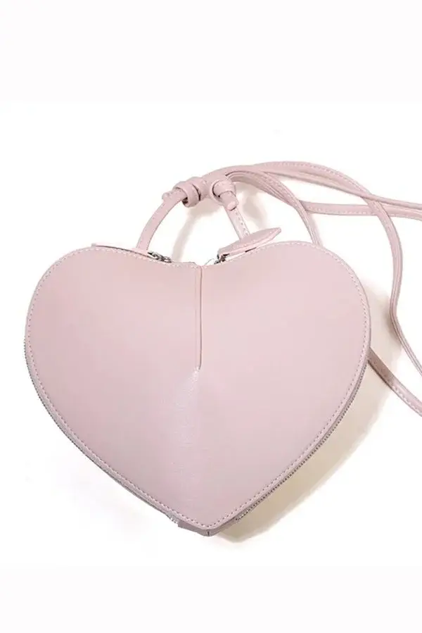 Fashionable Heart-Shaped Leather Shoulder Bag