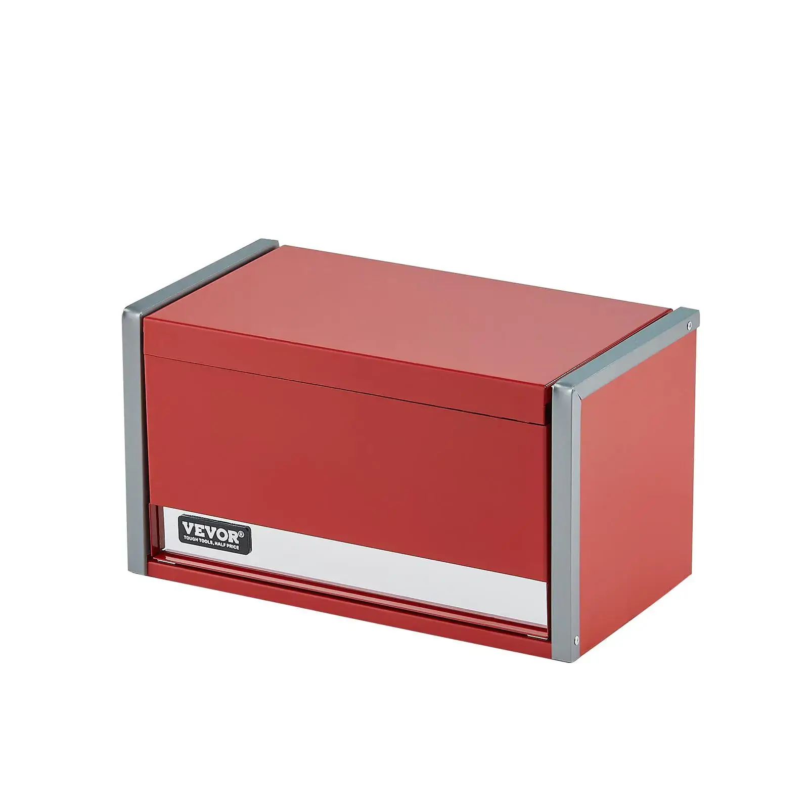 8.6 Inch Portable Metal Tool Box with 3 Drawers, Heavy Duty Steel Small Tool Chest with EVA Liners & PP Feet Pads, Ball Bearing Slides & Powder Coated Finish