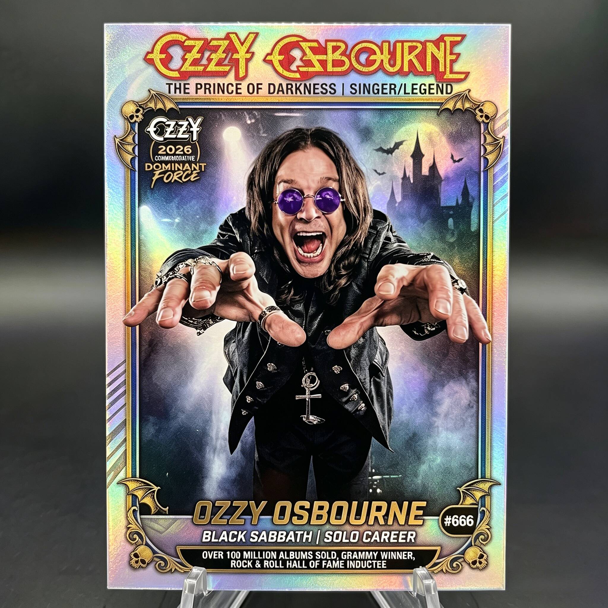 🤘 Ozzy Osbourne 2026 Holographic Trading Card Prince of Darkness!🦇