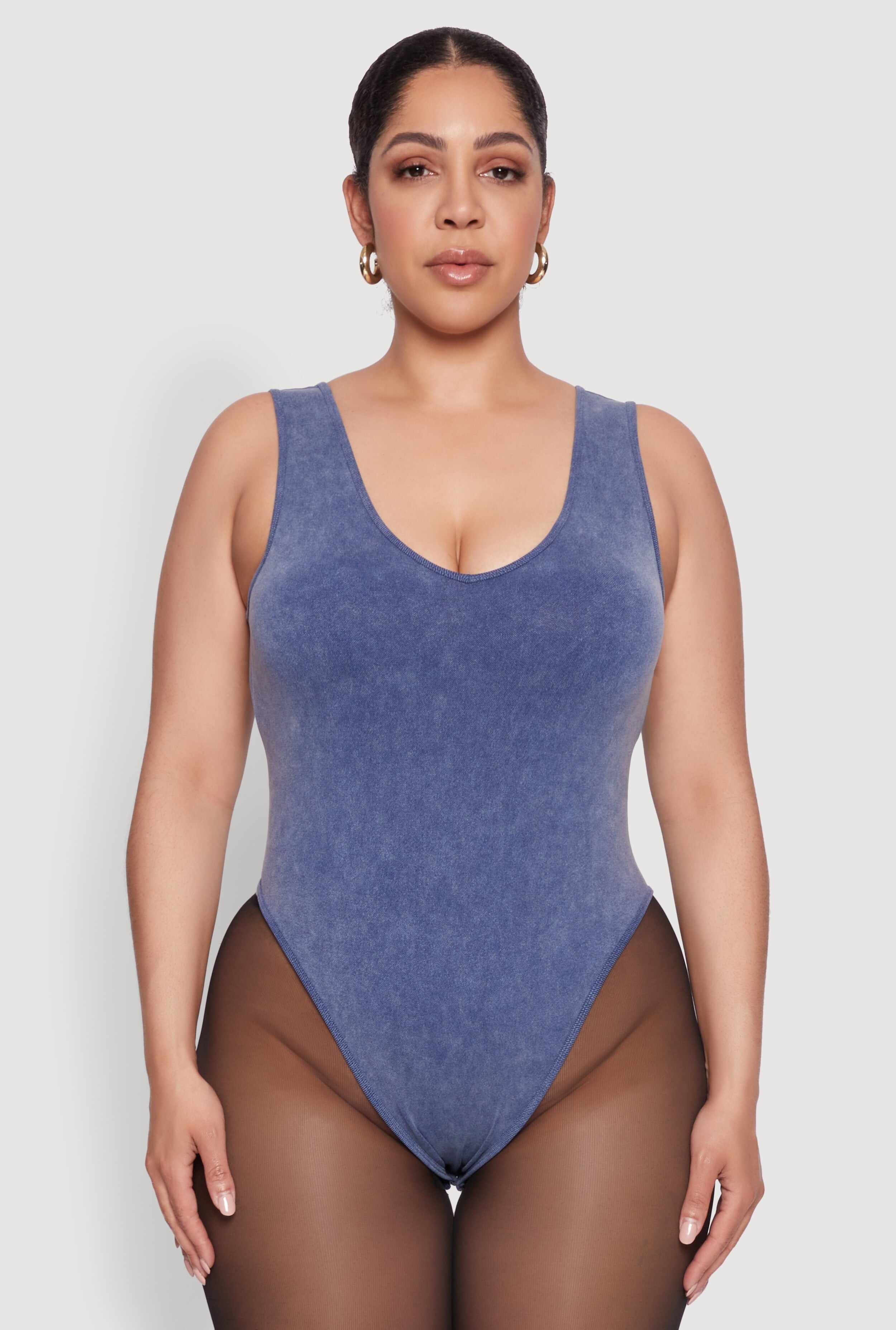 Plus Size Mineral Wash Tank Bodysuit