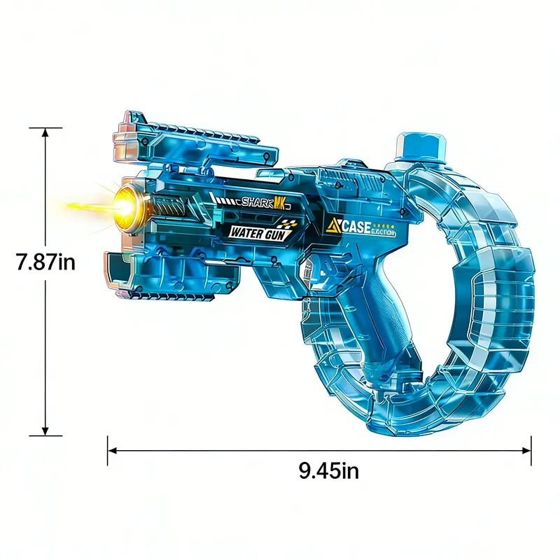 LED Electric Water Blaster with Space Energy Ring Design, High-pressure & Long-range, Large Capacit【Safe & Harmless Water Gun Toy】