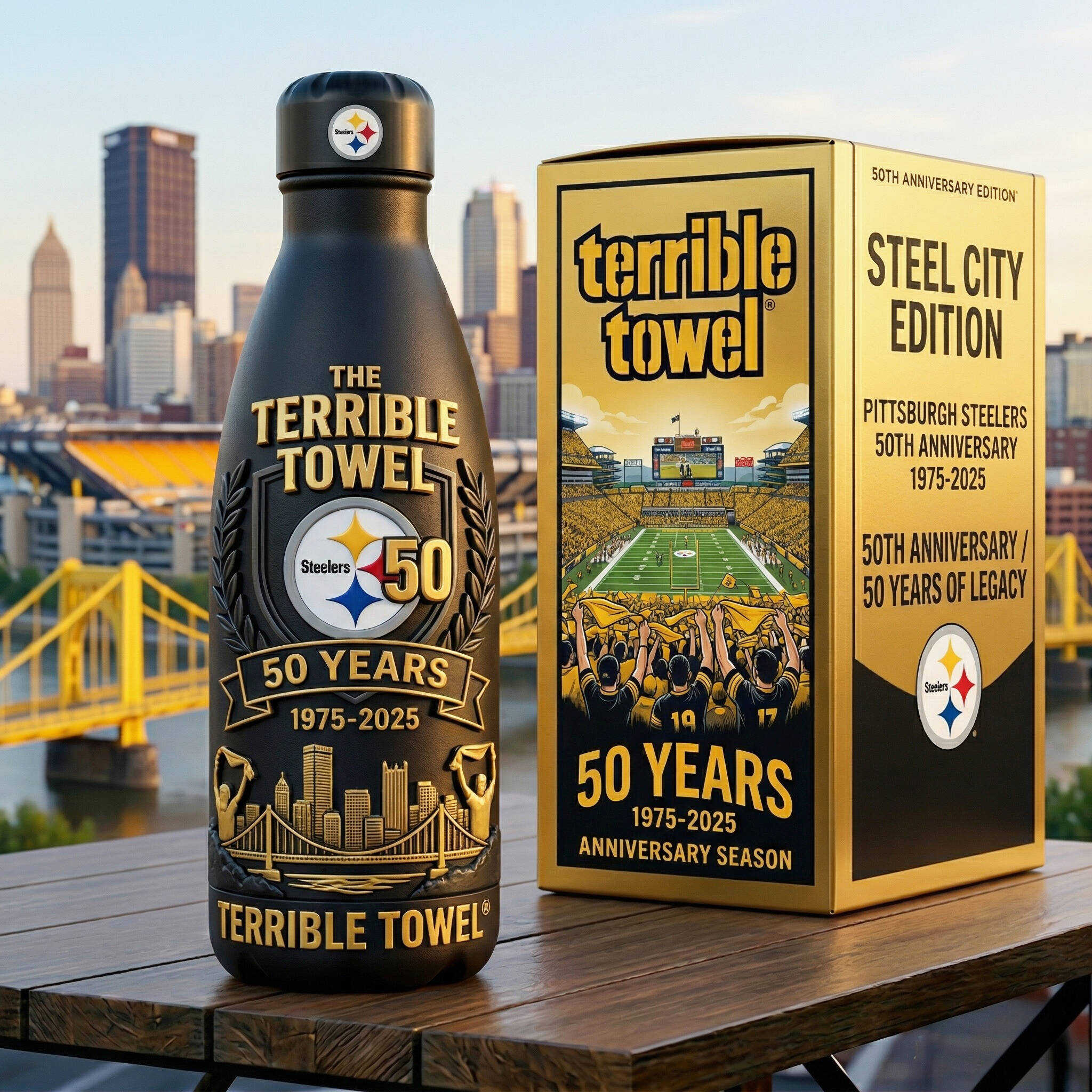Steelers “Steel City Legacy” 50th Anniversary Thermos