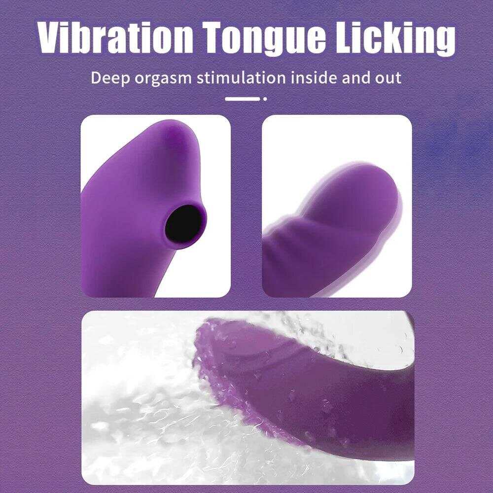 G-Spot Dildo Vibrator – Clit Sucker with 9 Oral Sucking Modes