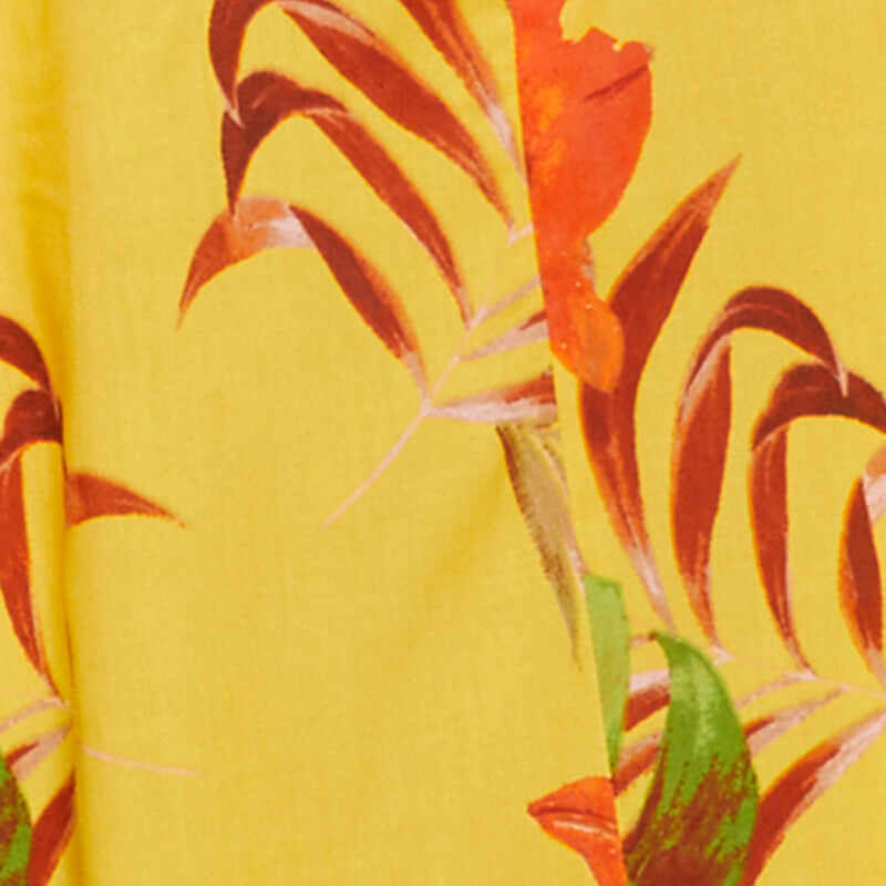 Plus Size Tropical Floral Sleeveless Sundress with Sharkbite Hem