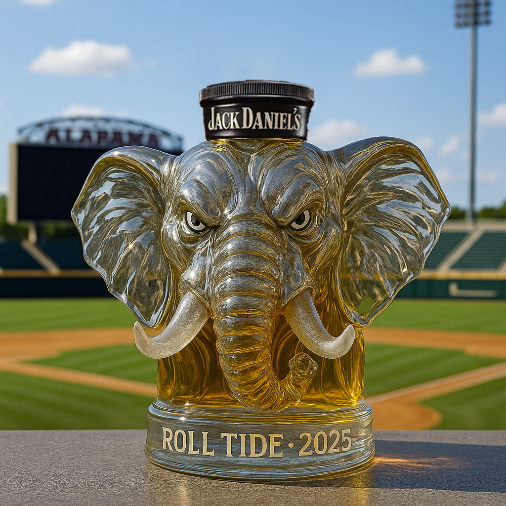 University of Alabama Big Al Whiskey Bottle.