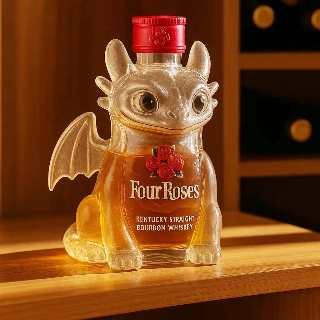 Toothless Night Fury Whiskey Bottle