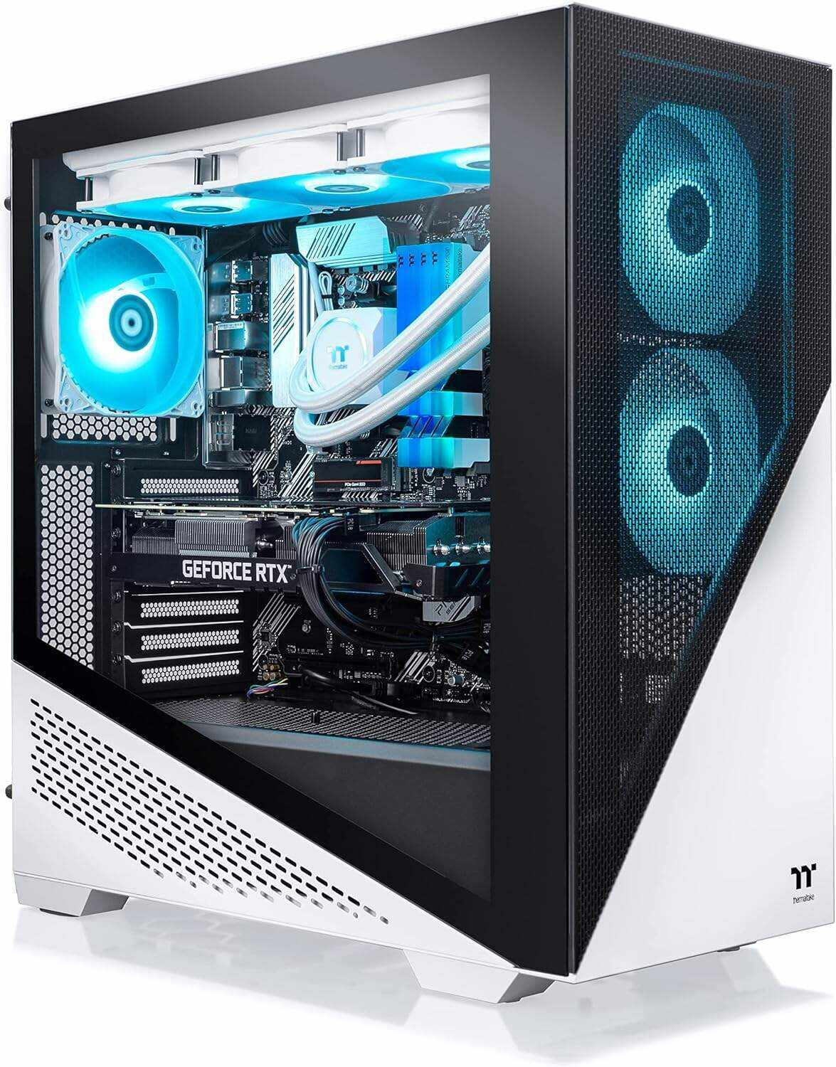 Thermaltake Frostbite 380 Gaming Desktop (AMD RyzenTM 7 5800X 8-core, ToughRam RGB DDR4 3600Mhz 32GB Memory, NVIDIA® GeForce RTXTM 3080, 1TB NVMe M.2, Win10 Home) D3FB-B550-380-LCS