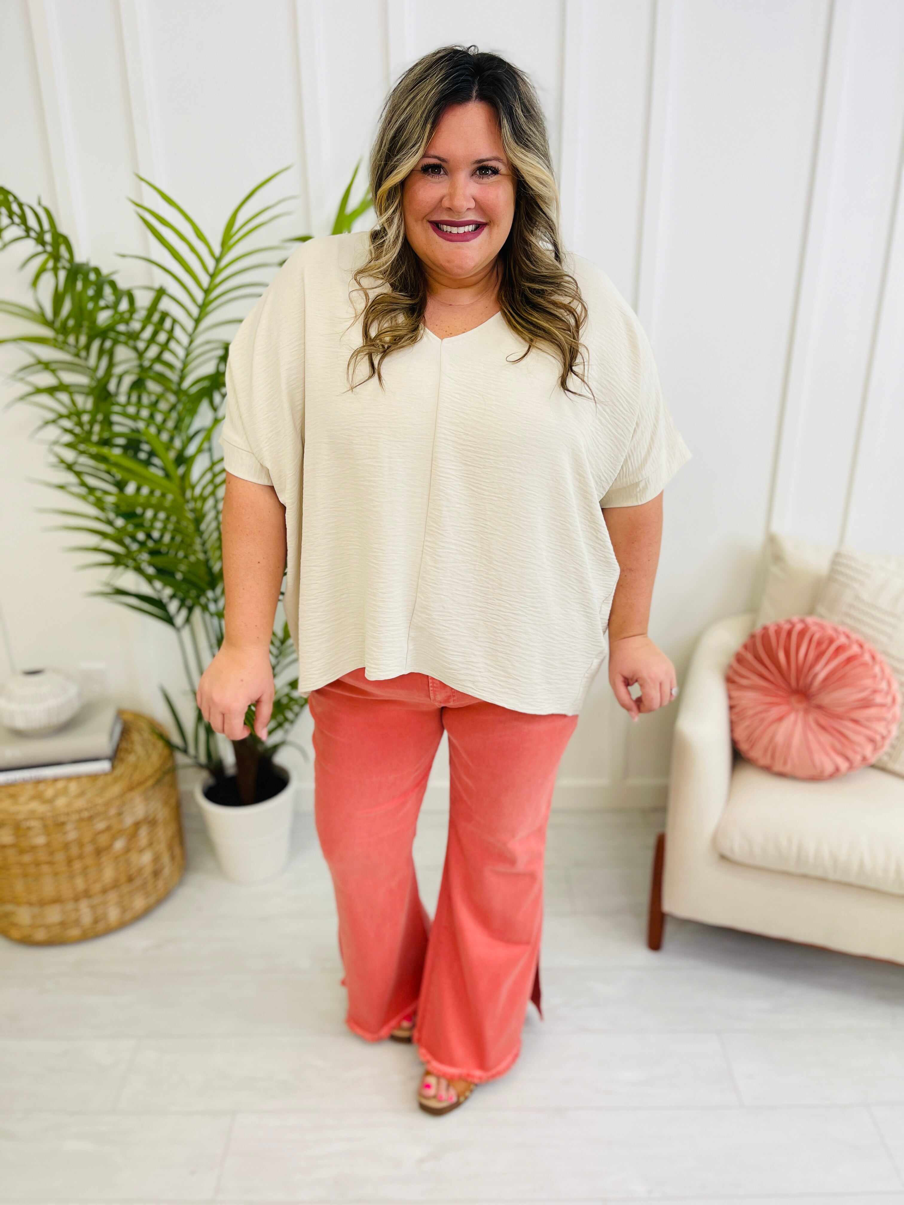 Risen REG/CURVY You're a Peach Flare Jeans