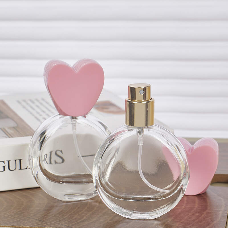 Pink Heart Cap Refillable Perfume Spray Bottle