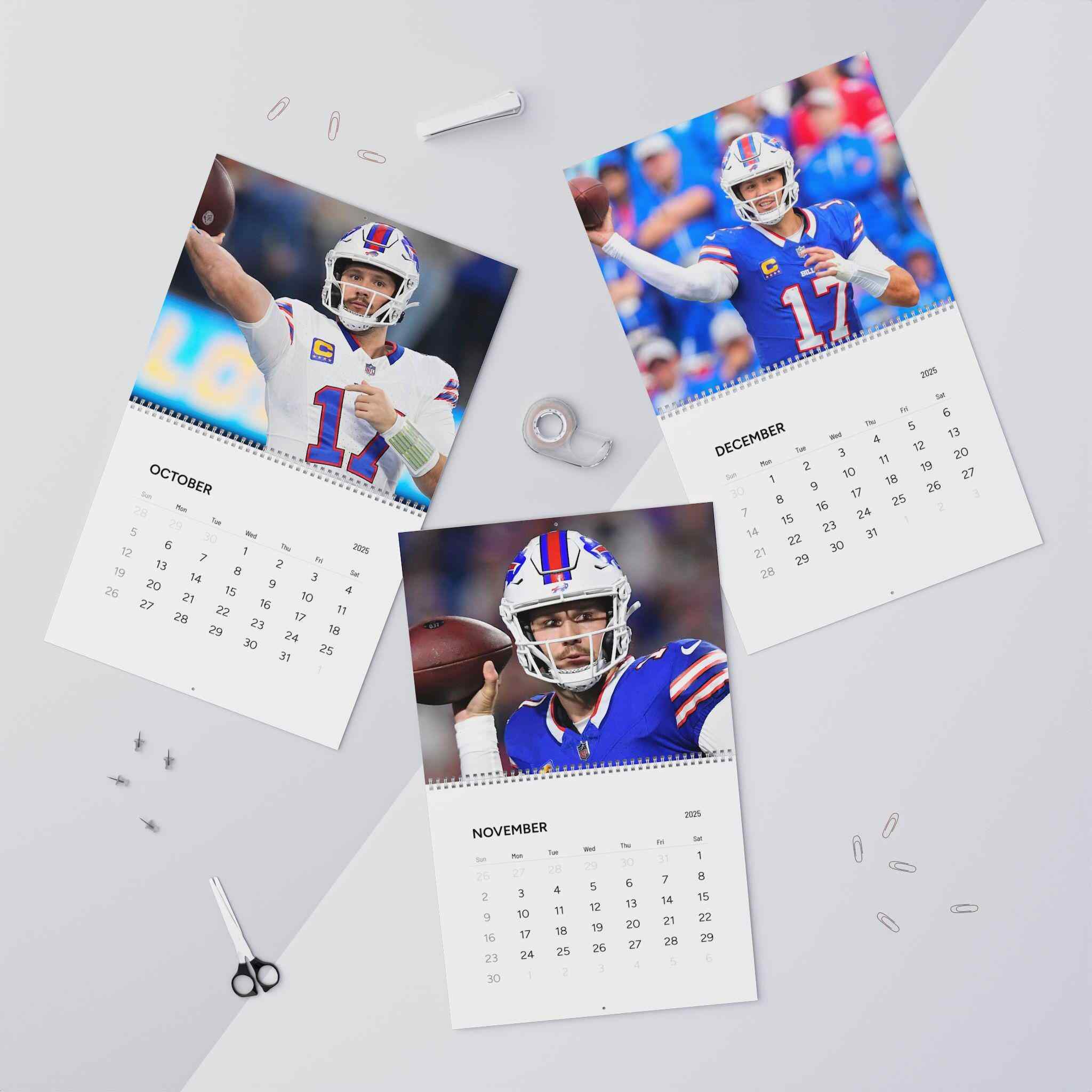 Josh Allen 2025 Wall Calendar - Celebrate Football's Rising Star All Year