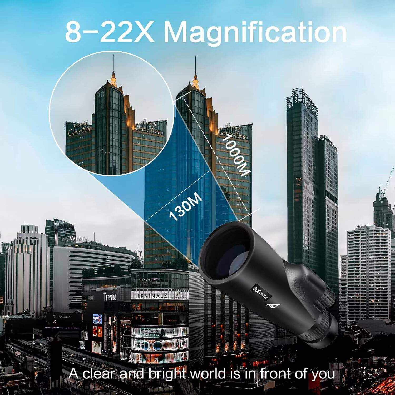 Birds of Prey Optics Falcon 8-22X50 HD Monoculars for Adults High Powered for Camping Accessories - Zoom Monocular Telescope, Telescopes for Adults Astronomy with Carrying Bag - Hunting Gear