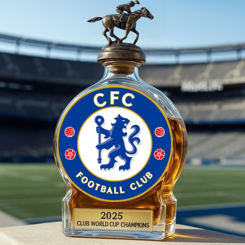 Chelsea 2025 FIFA Club World Cup Champions Whiskey Bottle