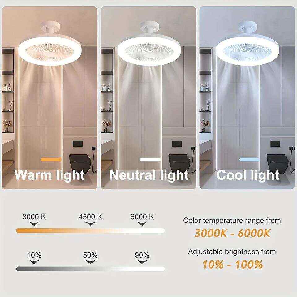 Fan Lamp E27 Screw Connection Fan Bedroom Lamp Household Stepless Integrated Fan Lamp